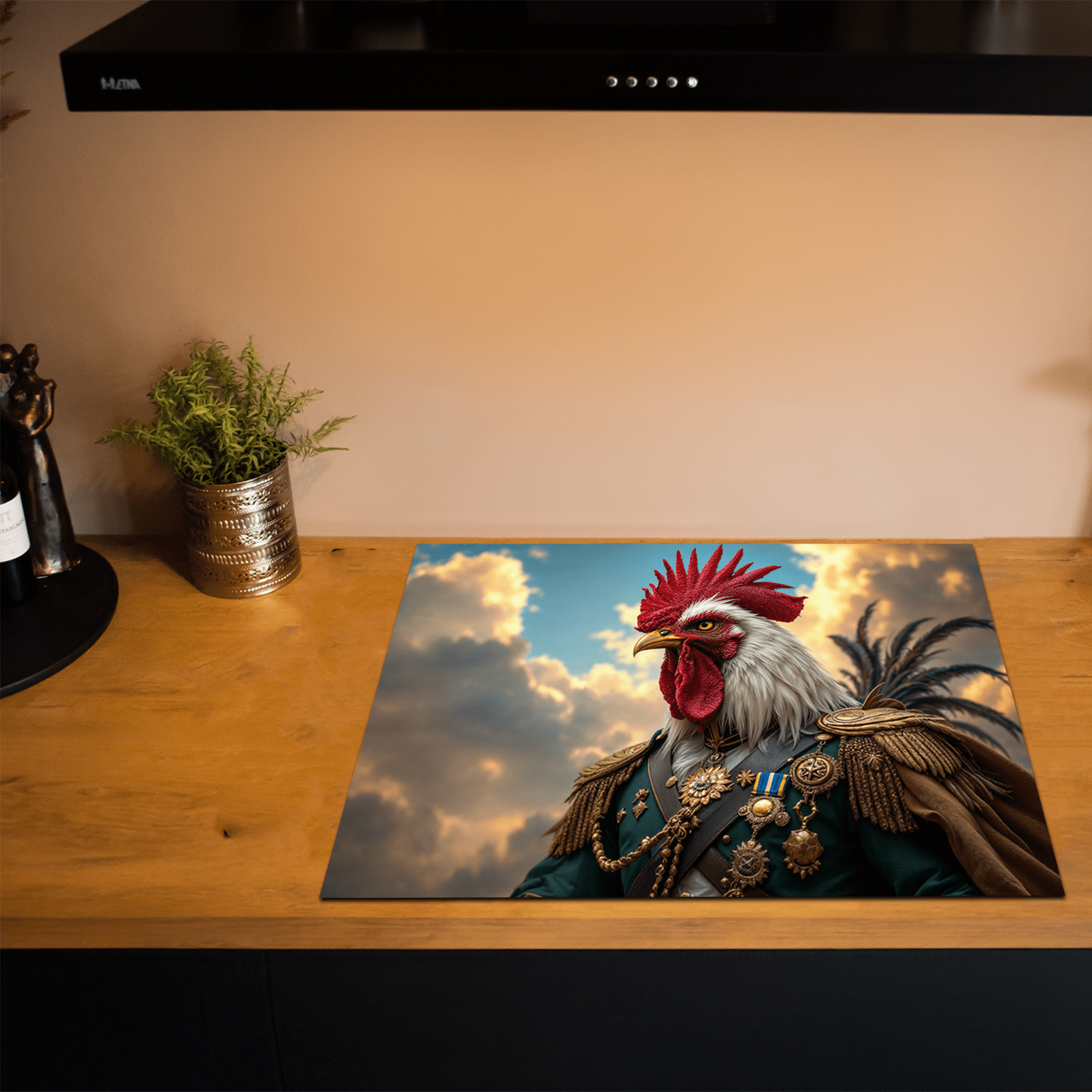 Inductiebeschermer - Dieren portretten - Generaal haan - Inductiebeschermer