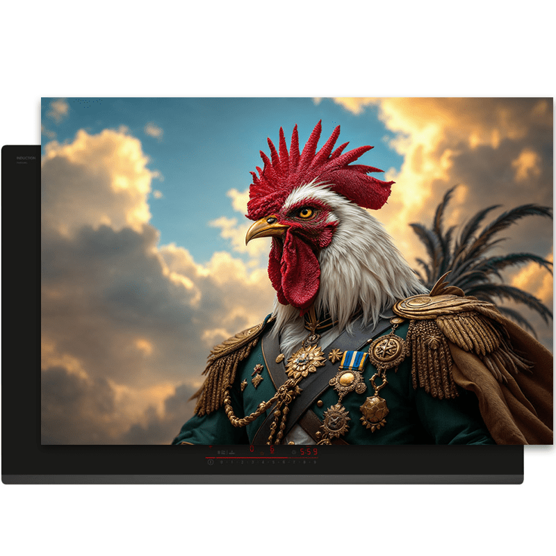Inductiebeschermer - Dieren portretten - Generaal haan - Inductiebeschermer