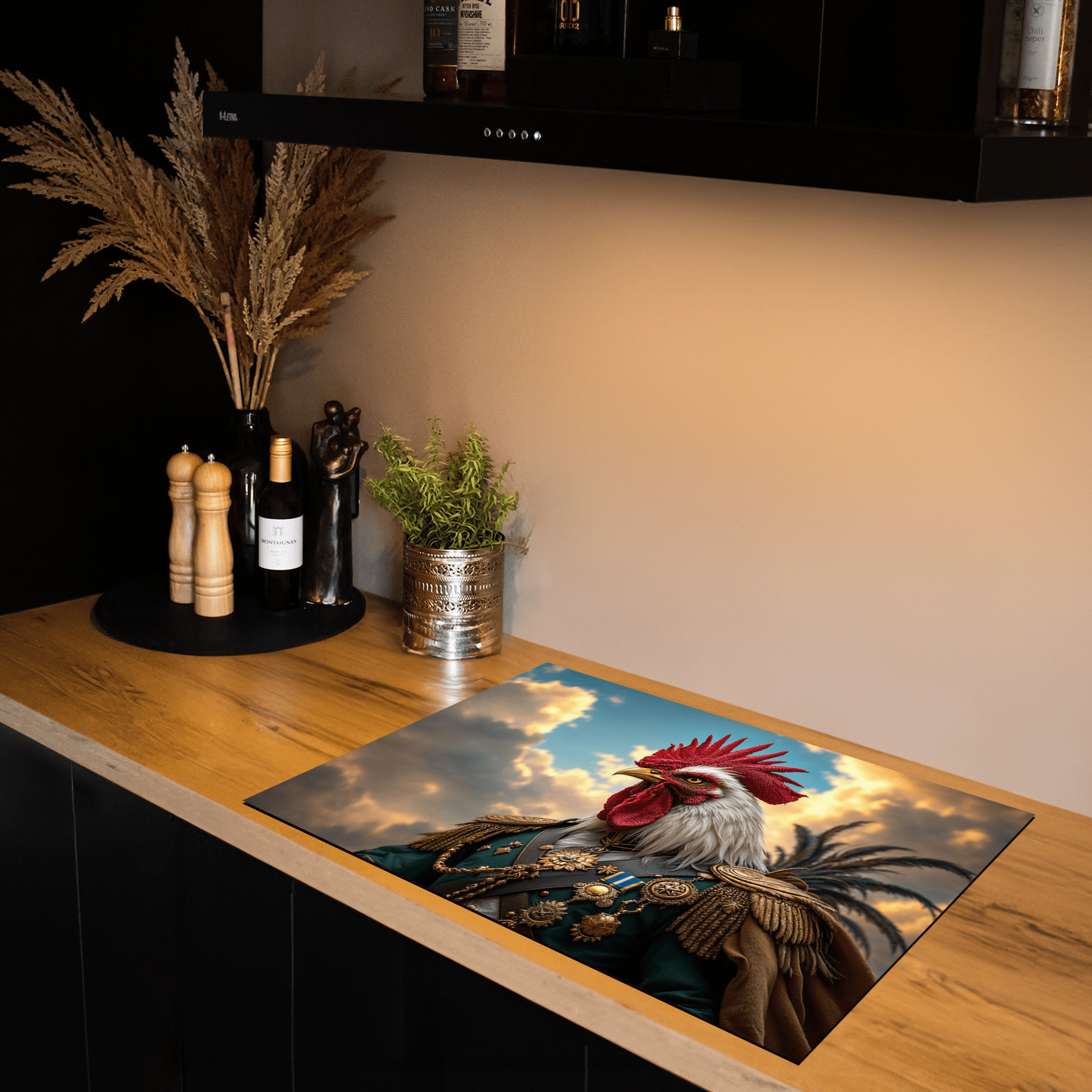 Inductiebeschermer - Dieren portretten - Generaal haan - Inductiebeschermer