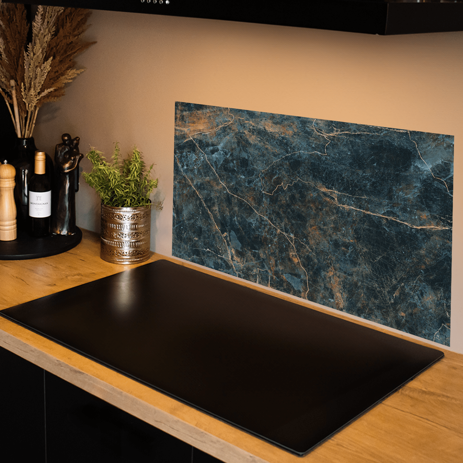 Keuken Spatscherm- Marmer - Italiaans groen - Bruine tinten - keuken spatscherm