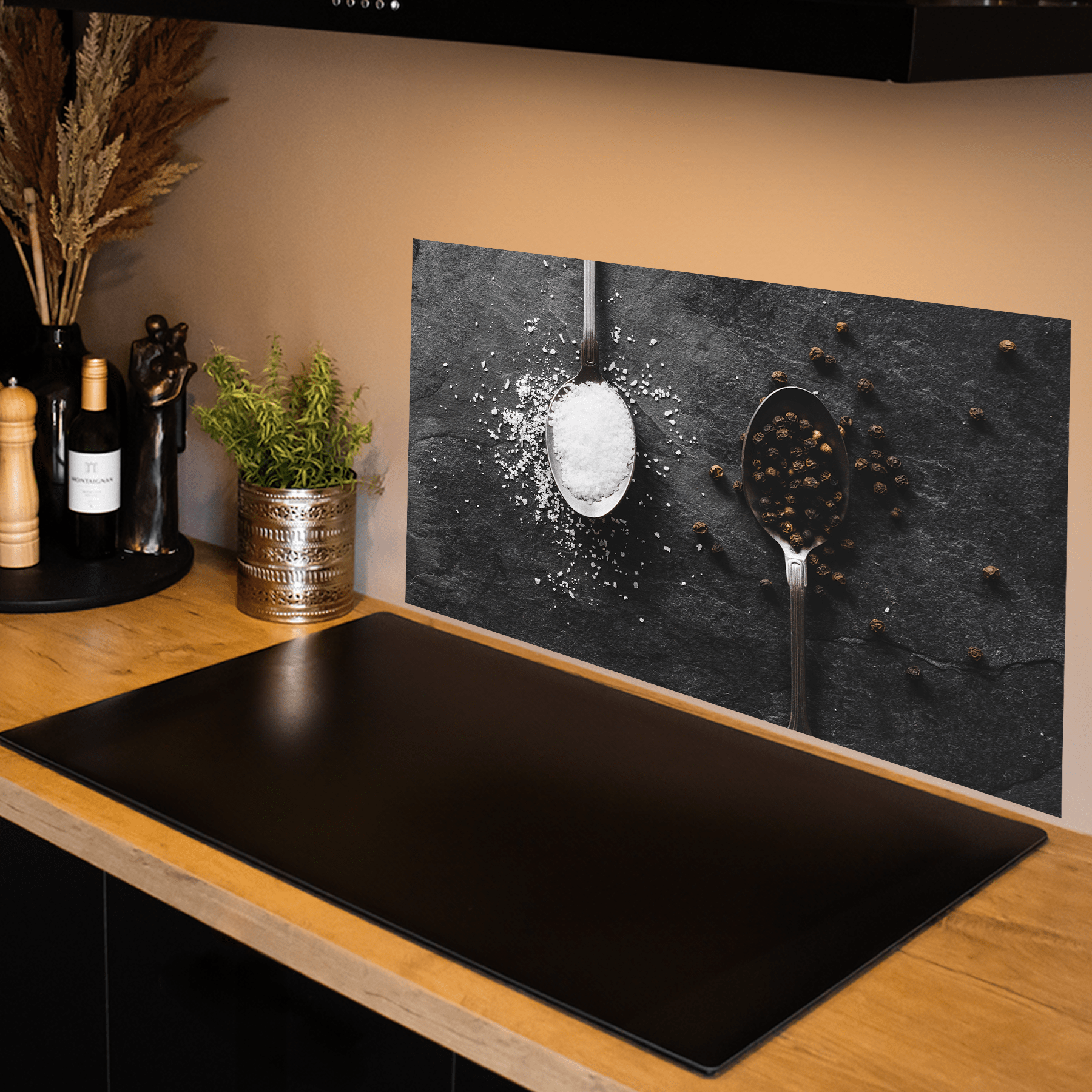 Keuken spatscherm - Tijm - Kruiden - Lepels - Groen - keuken spatscherm