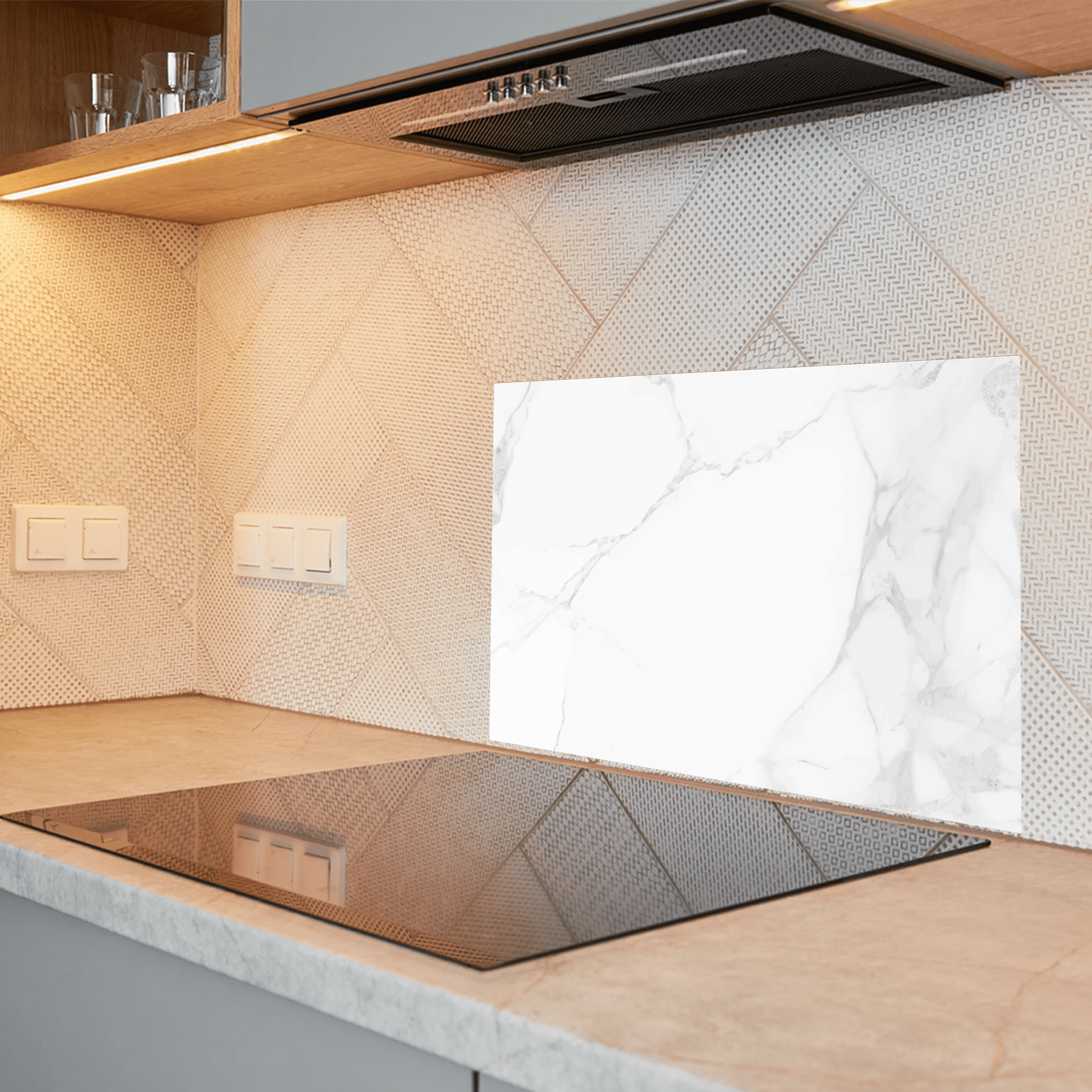 Keuken Spatscherm - Marmer - Carrara - Wit - Grijze tinten - keuken spatscherm