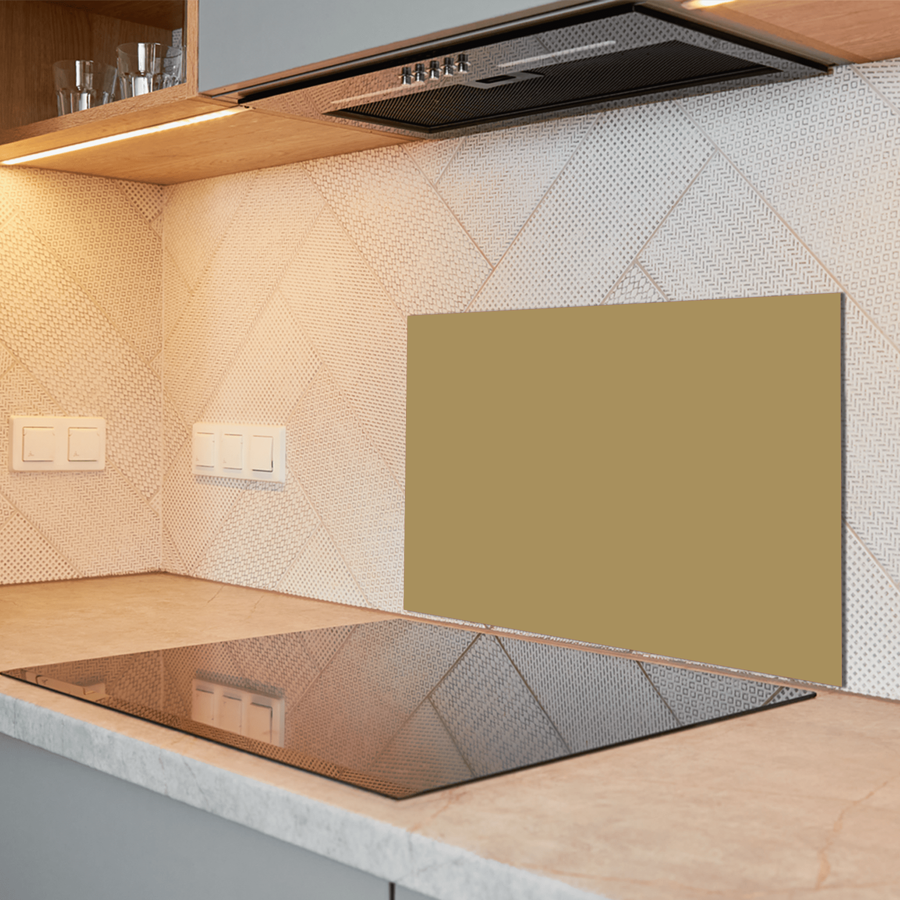 Keuken Spatscherm - Effen - Aardetinten - Khaki - keuken spatscherm