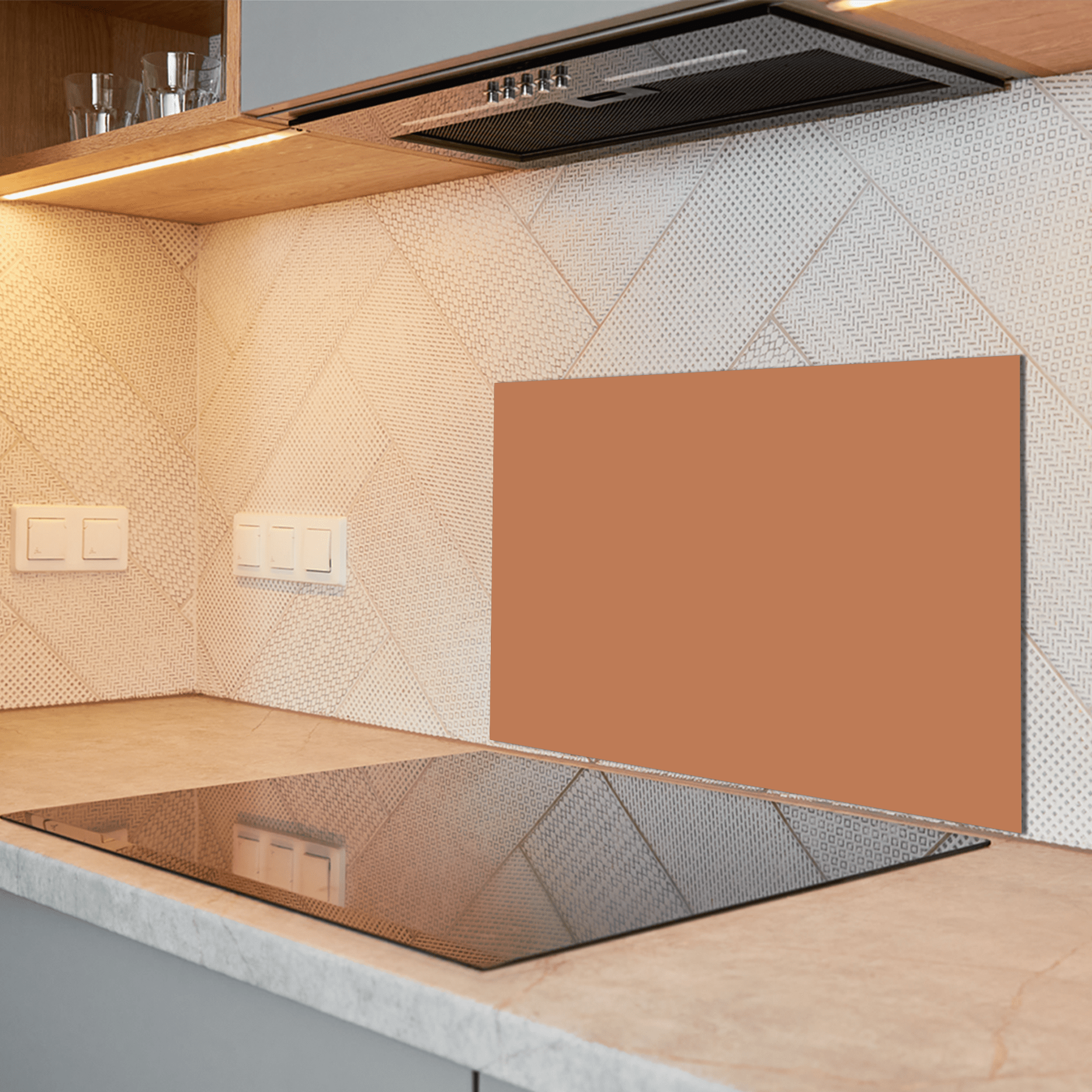 Keuken Spatscherm - Effen - Aardetinten - Cognac - keuken spatscherm