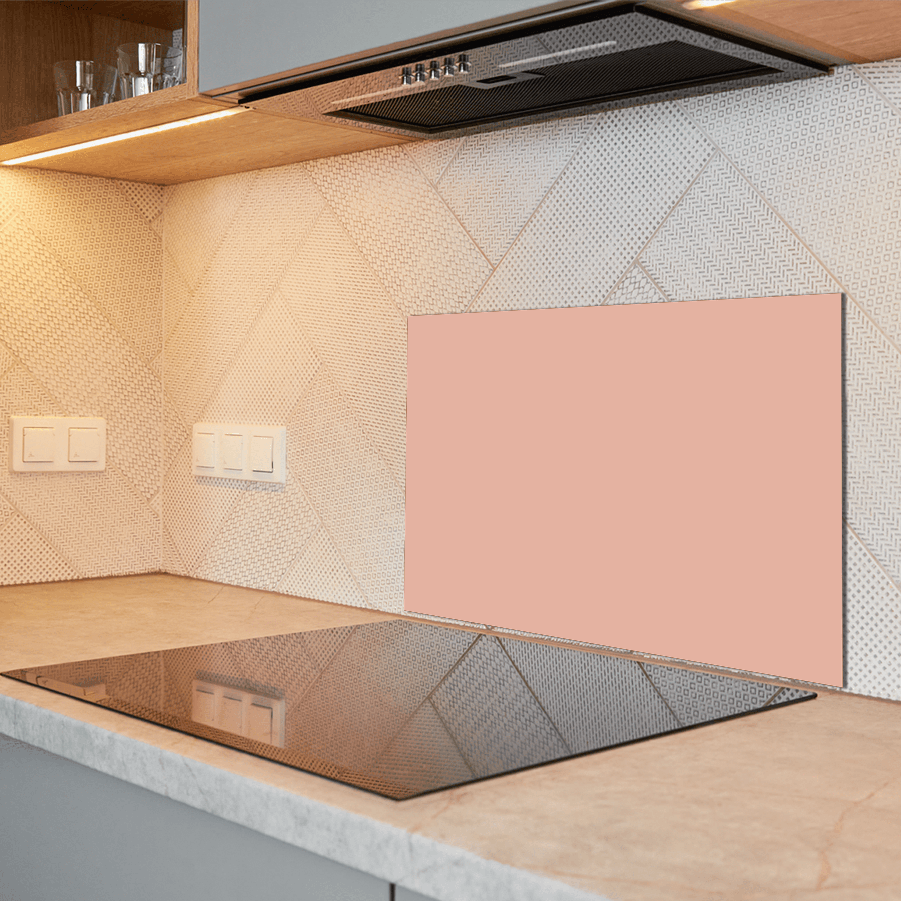 Keuken Spatscherm - Effen - Aardetinten - Licht koraal - keuken spatscherm