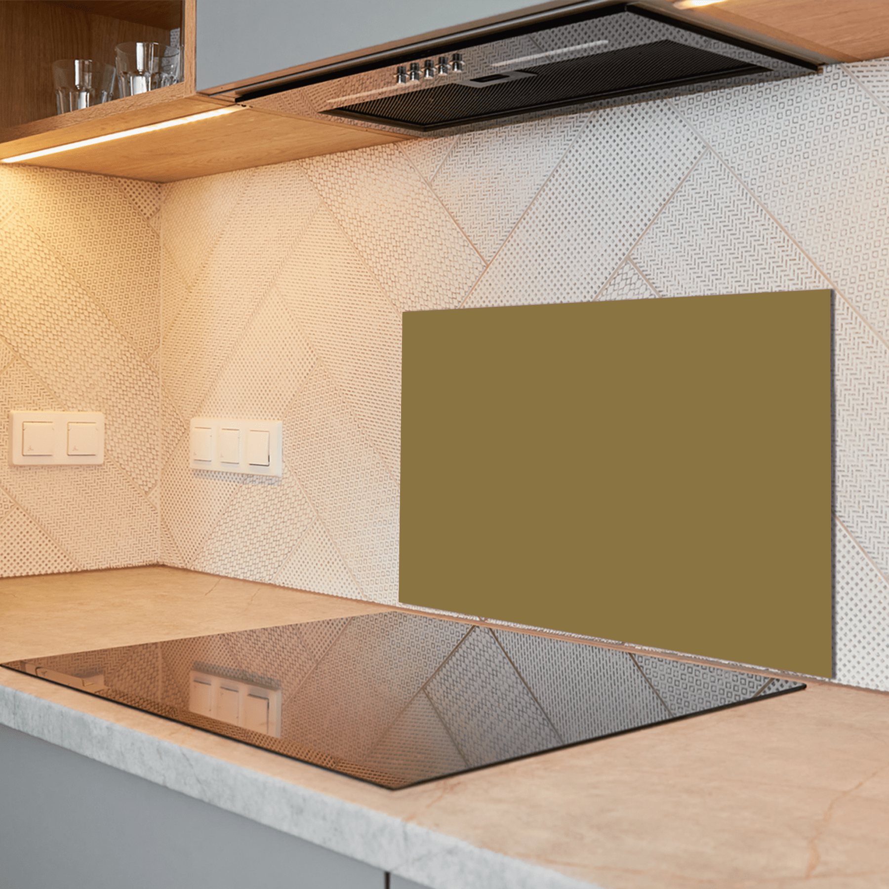 Keuken Spatscherm - Effen - Aardetinten - Olijfgroen - keuken spatscherm