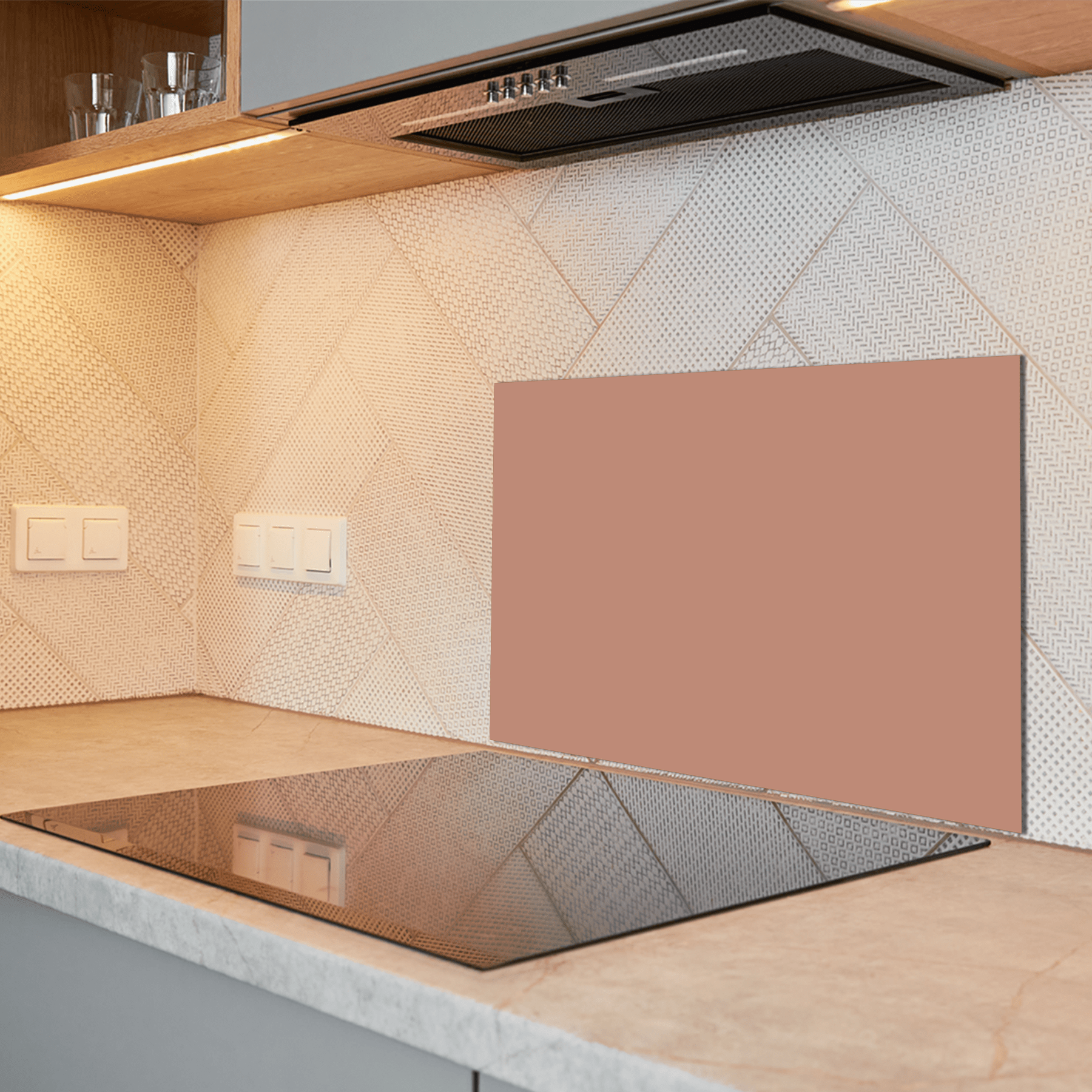 Keuken Spatscherm - Effen - Aardetinten - Rosy Brown - keuken spatscherm