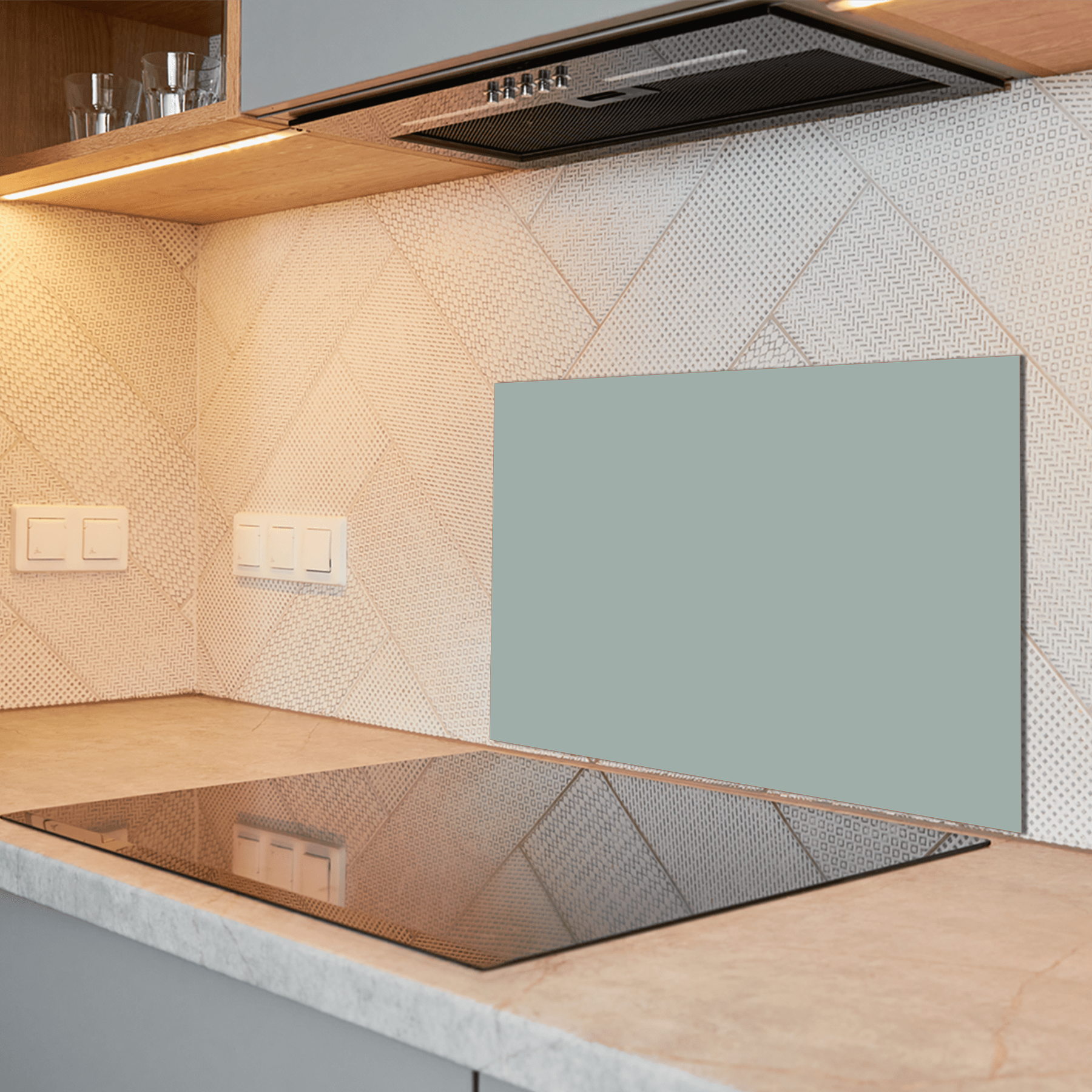 Keuken Spatscherm - Effen - Aardetinten - Zacht olijfgroen - keuken spatscherm