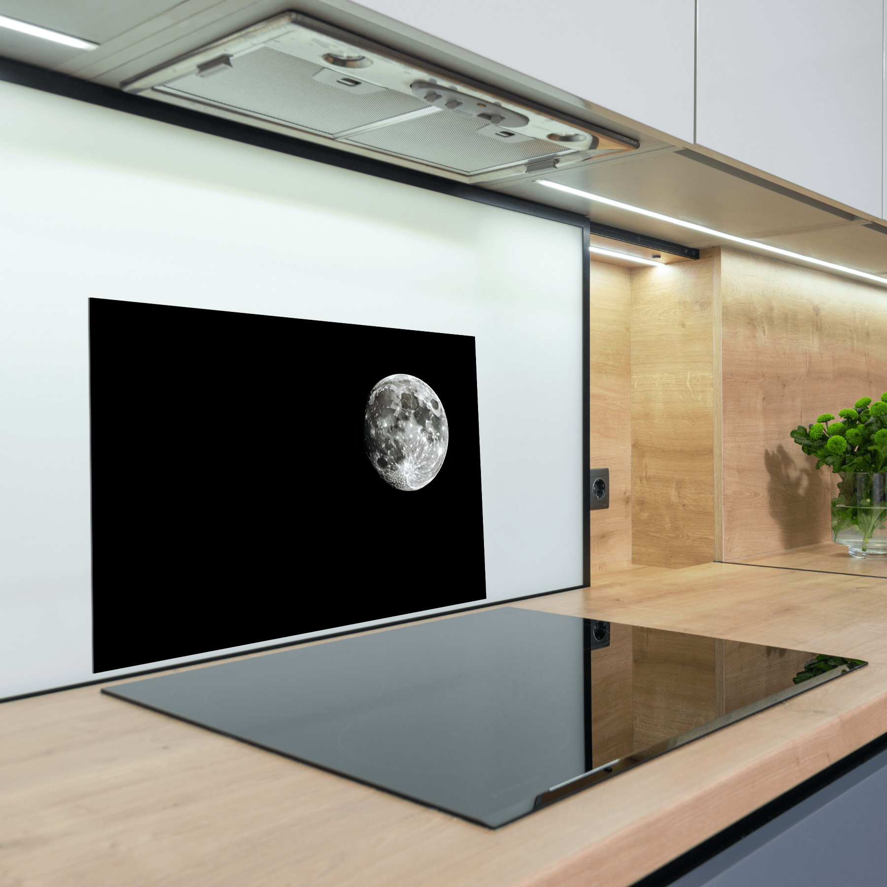 Keuken Spatscherm - Maan - Effen - Zwart - keuken spatscherm