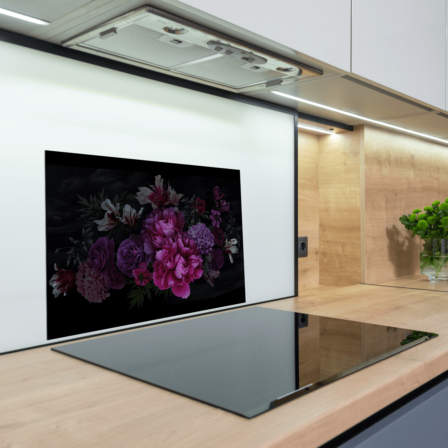 Keuken Spatscherm - Bloemen - Boeket - Kleurrijk - Roze - Paars - keuken spatscherm