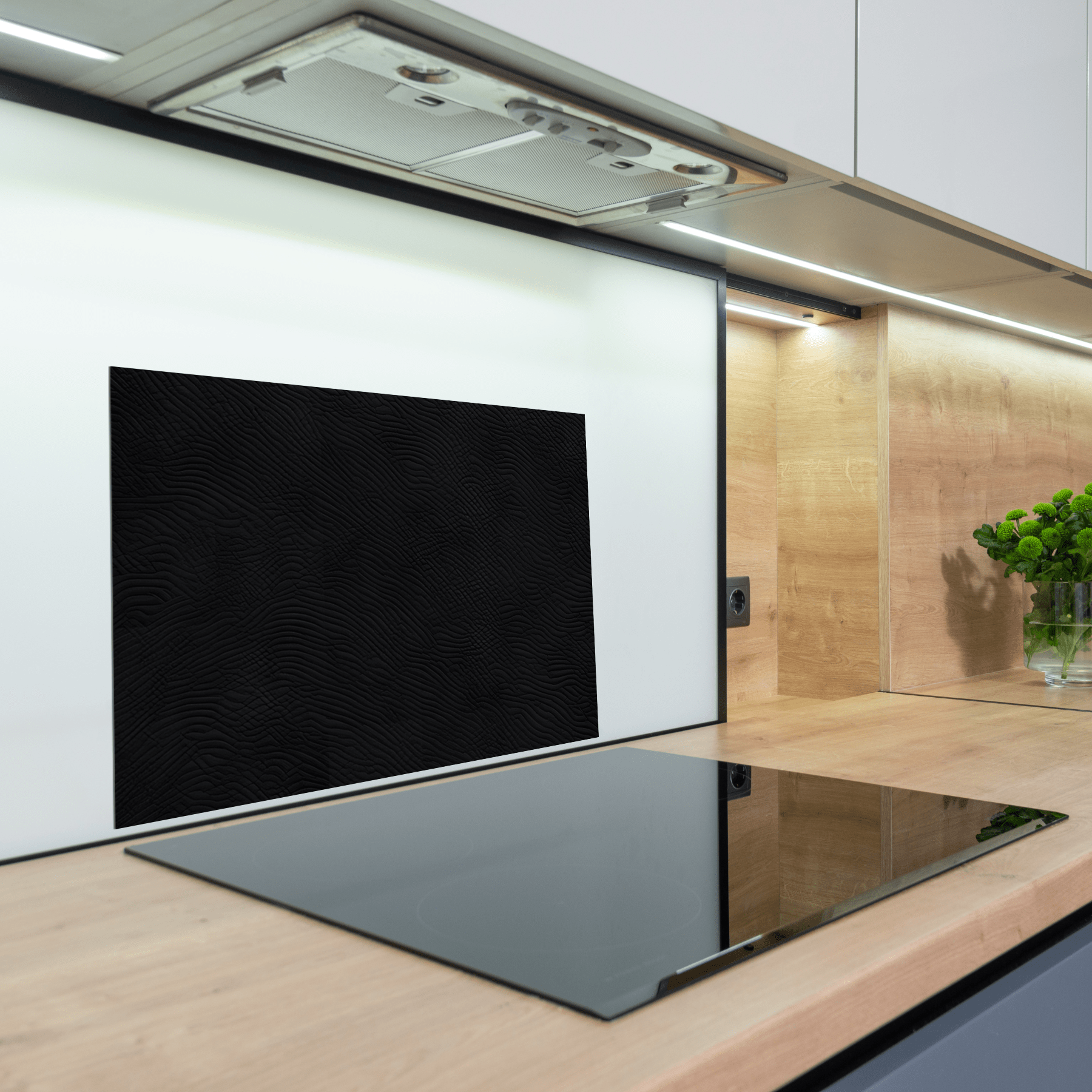 Keuken Spatscherm - Abstract - Ribbel patronen - Zwart - keuken spatscherm