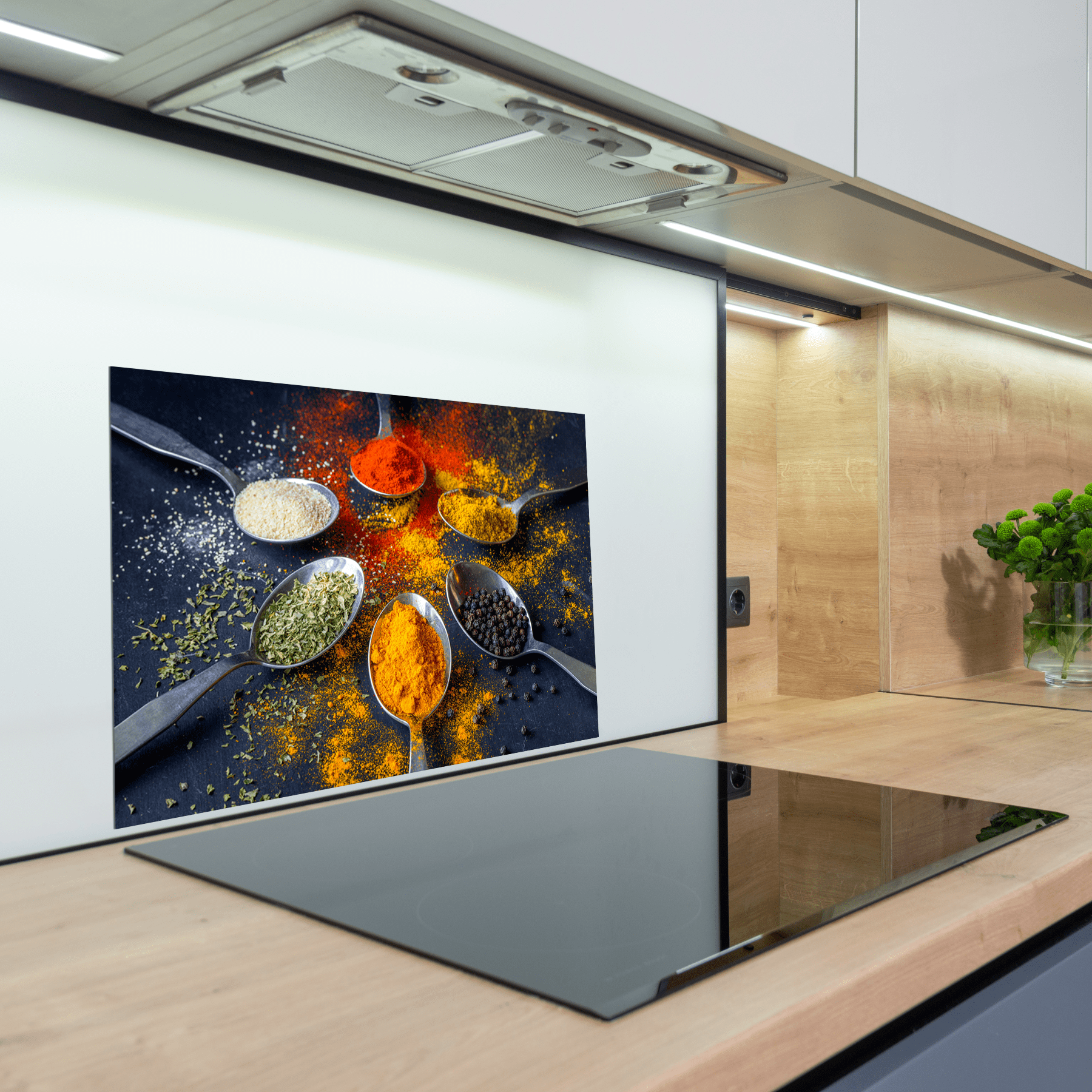 Keuken spatscherm Kruiden - Specerijen - Lepels - Rusiek - keuken spatscherm