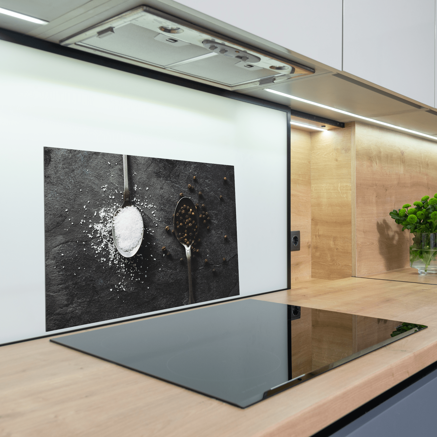 Keuken spatscherm - Tijm - Kruiden - Lepels - Groen - keuken spatscherm