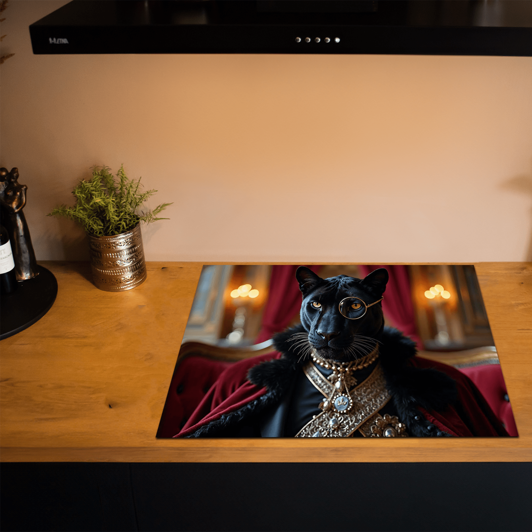 Inductiebeschermer - Dieren portretten - Elegante Panter - Inductiebeschermer