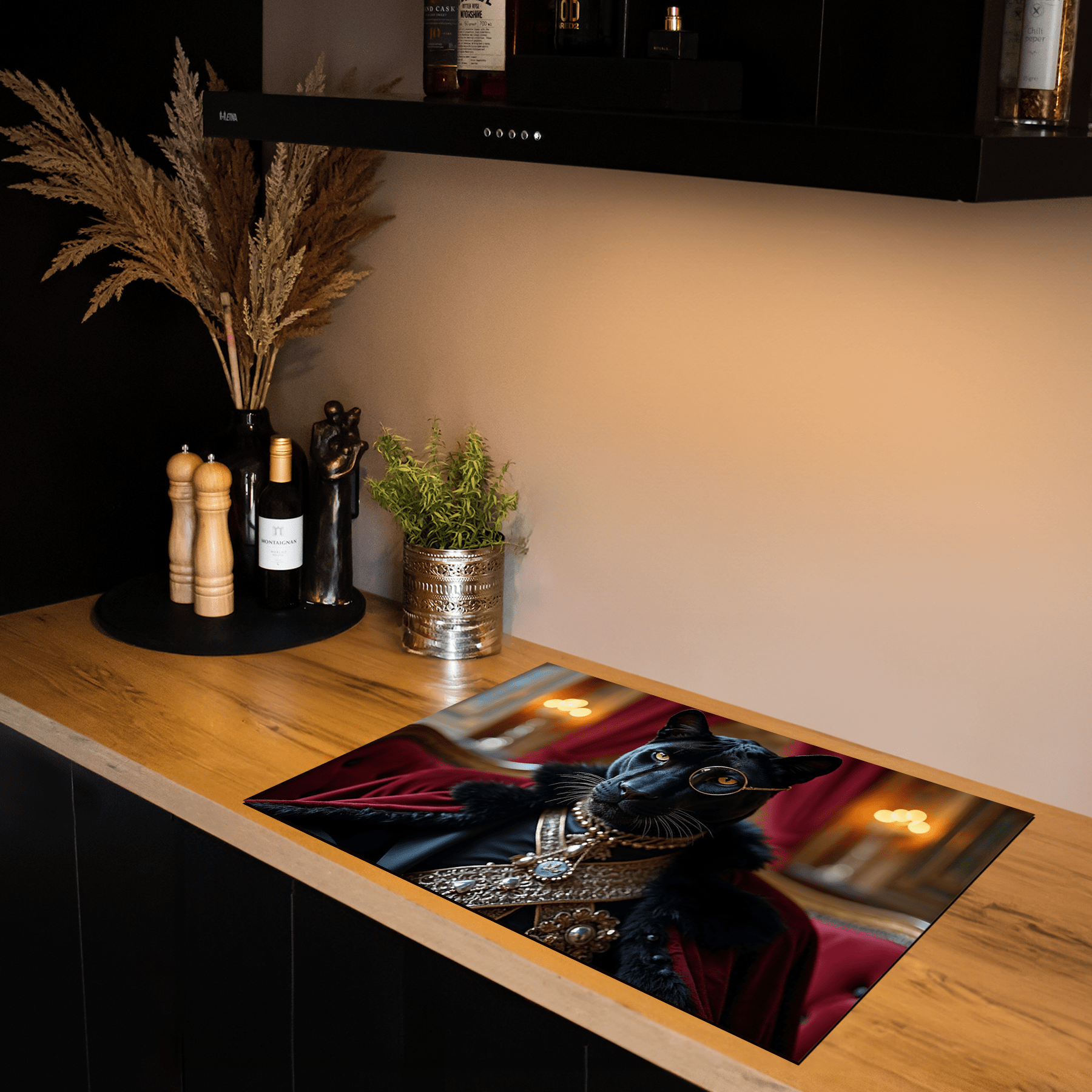 Inductiebeschermer - Dieren portretten - Elegante Panter - Inductiebeschermer