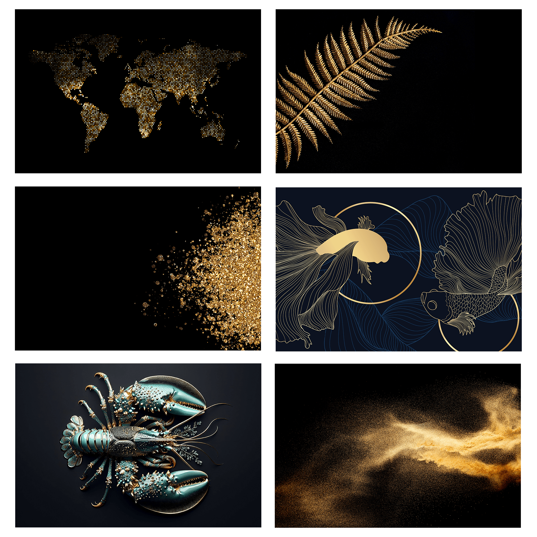 Inductie beschermmat Black & Gold thema