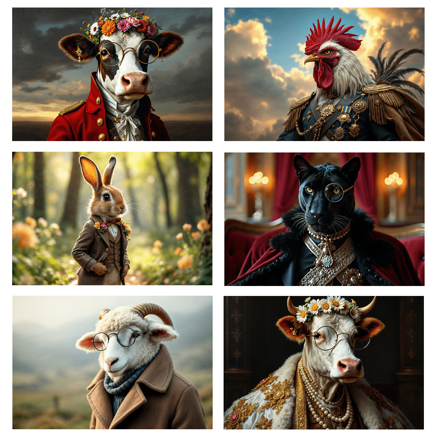 Overzicht collectie inductie beschermers - dieren potretten