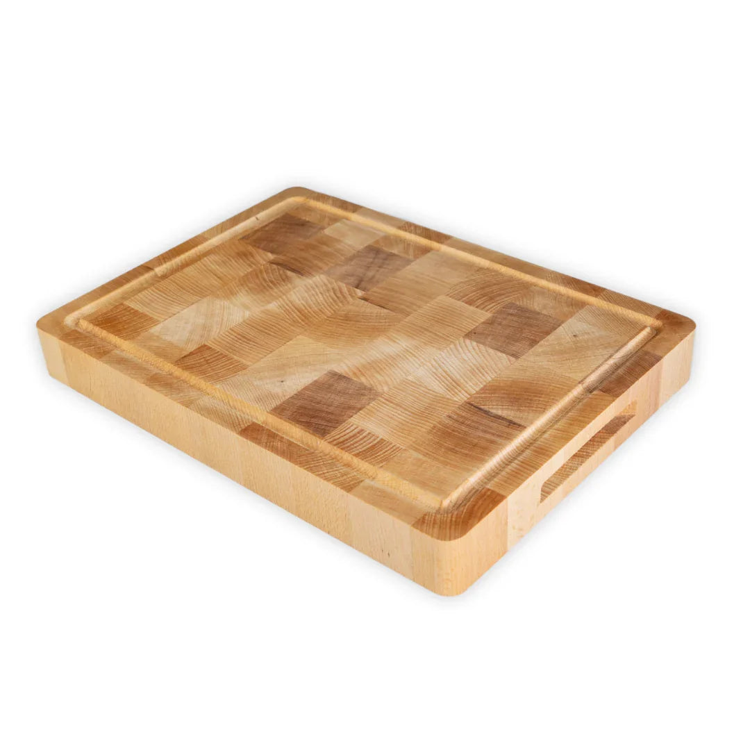 Beukenhouten hakblok van kopshout, 36 x 26 cm, met sapgeul rondom
