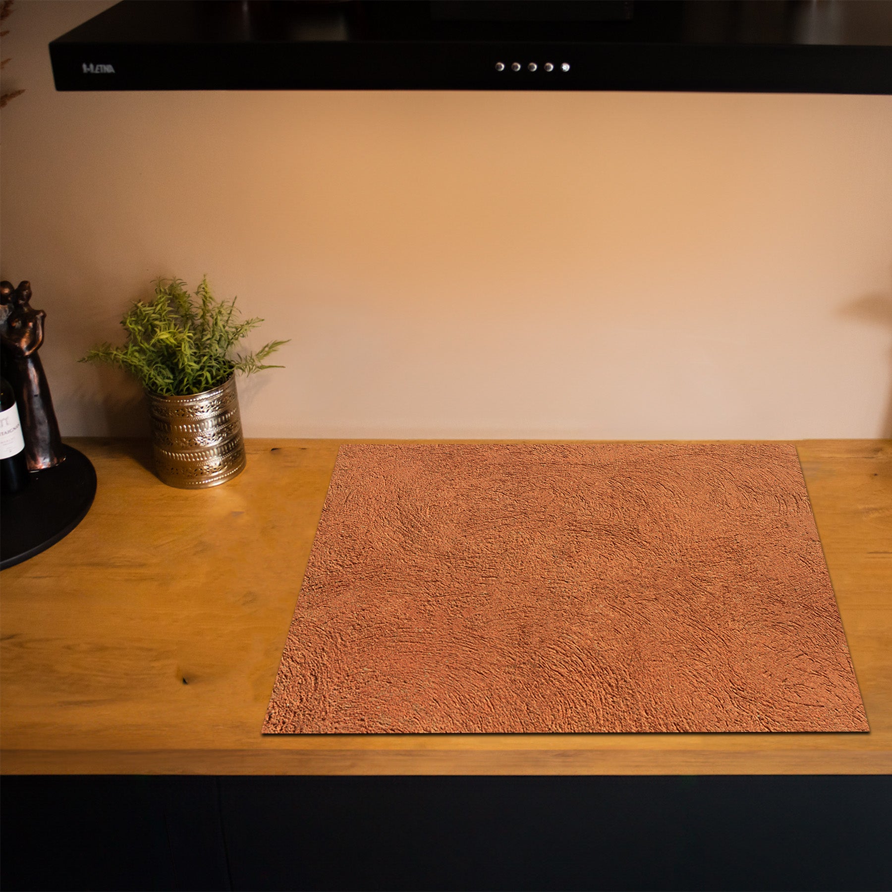 Protection induction - Abstrait - Motifs nervurés - Noir