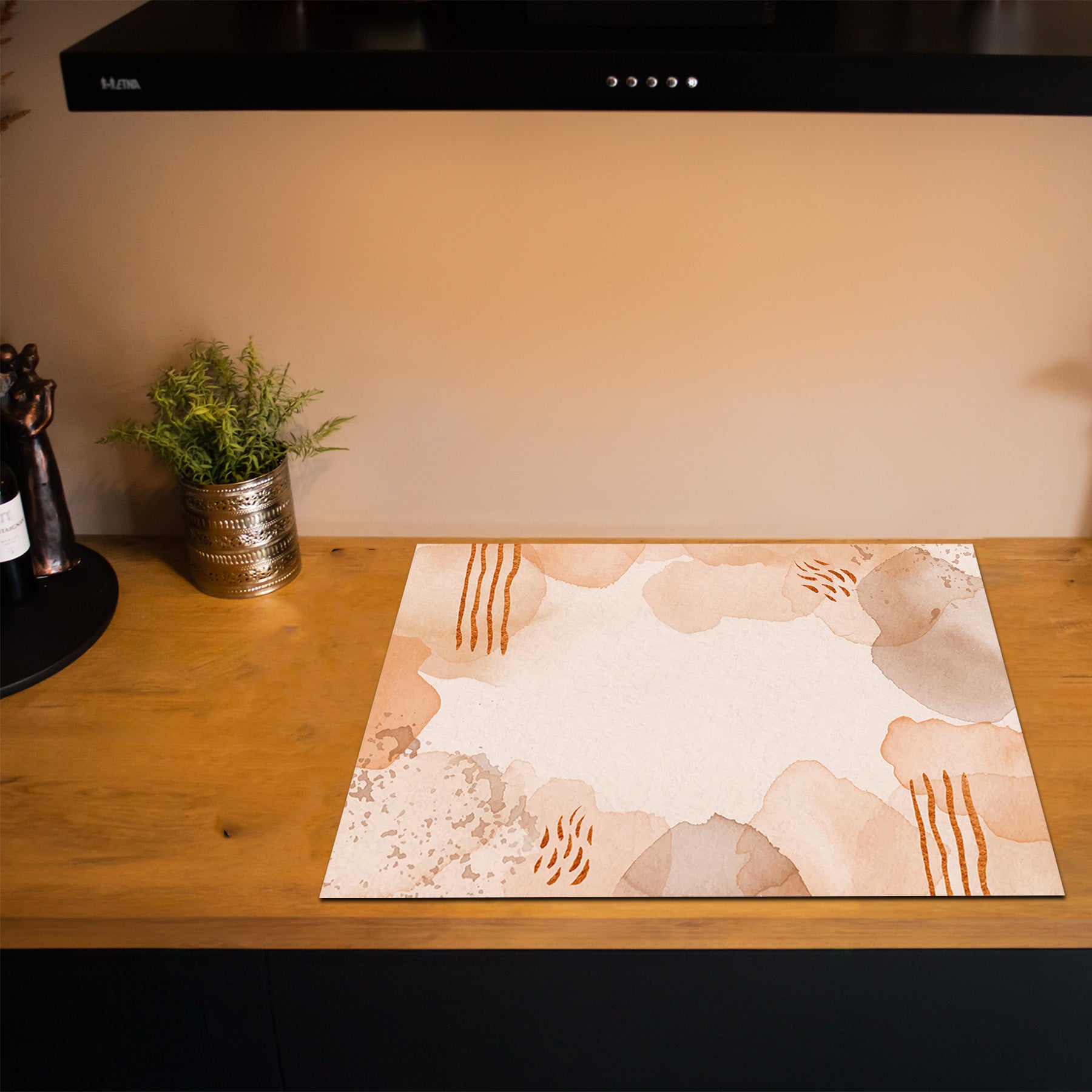 Protection induction - Abstrait - Motifs nervurés - Noir