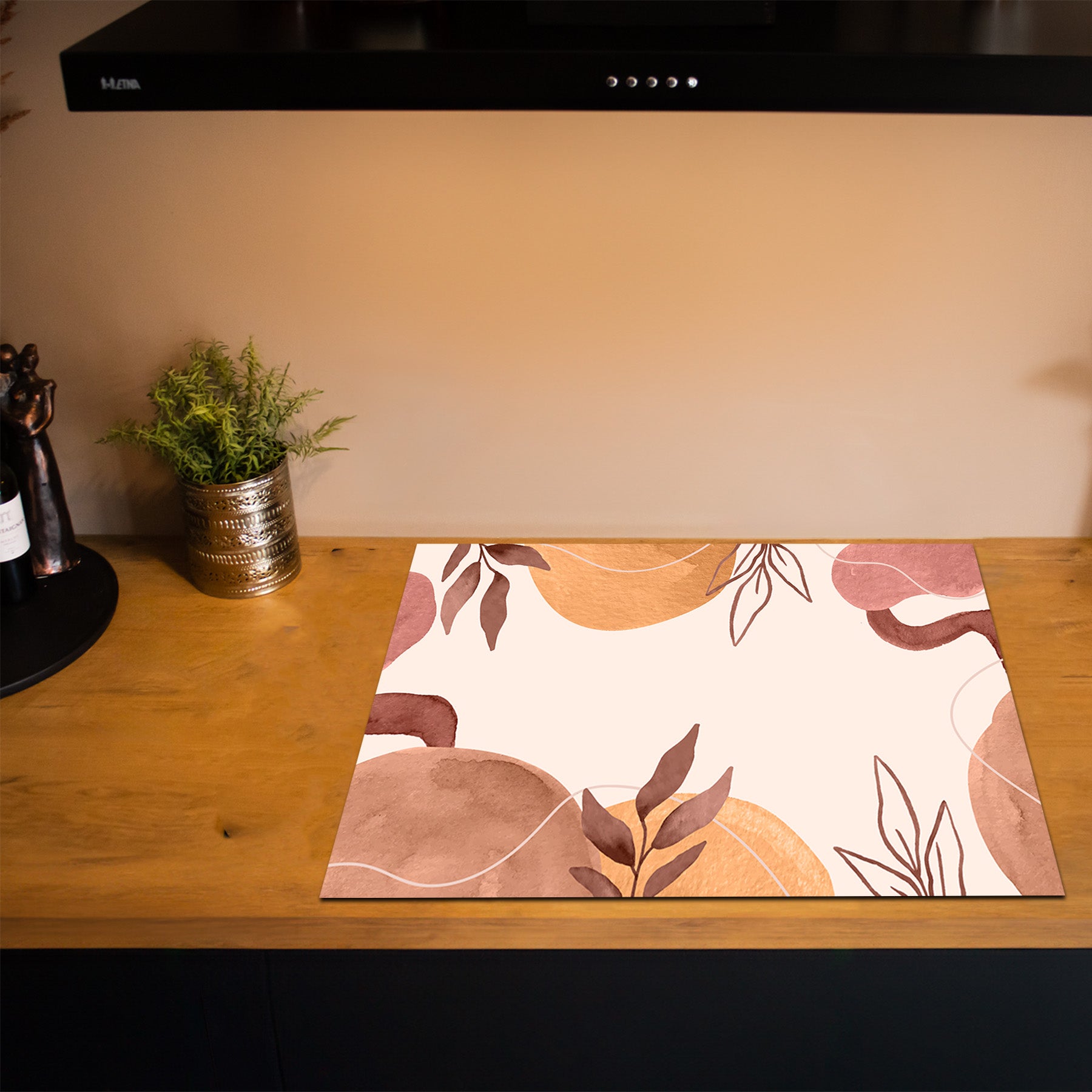 Protection induction - Abstrait - Motifs nervurés - Noir