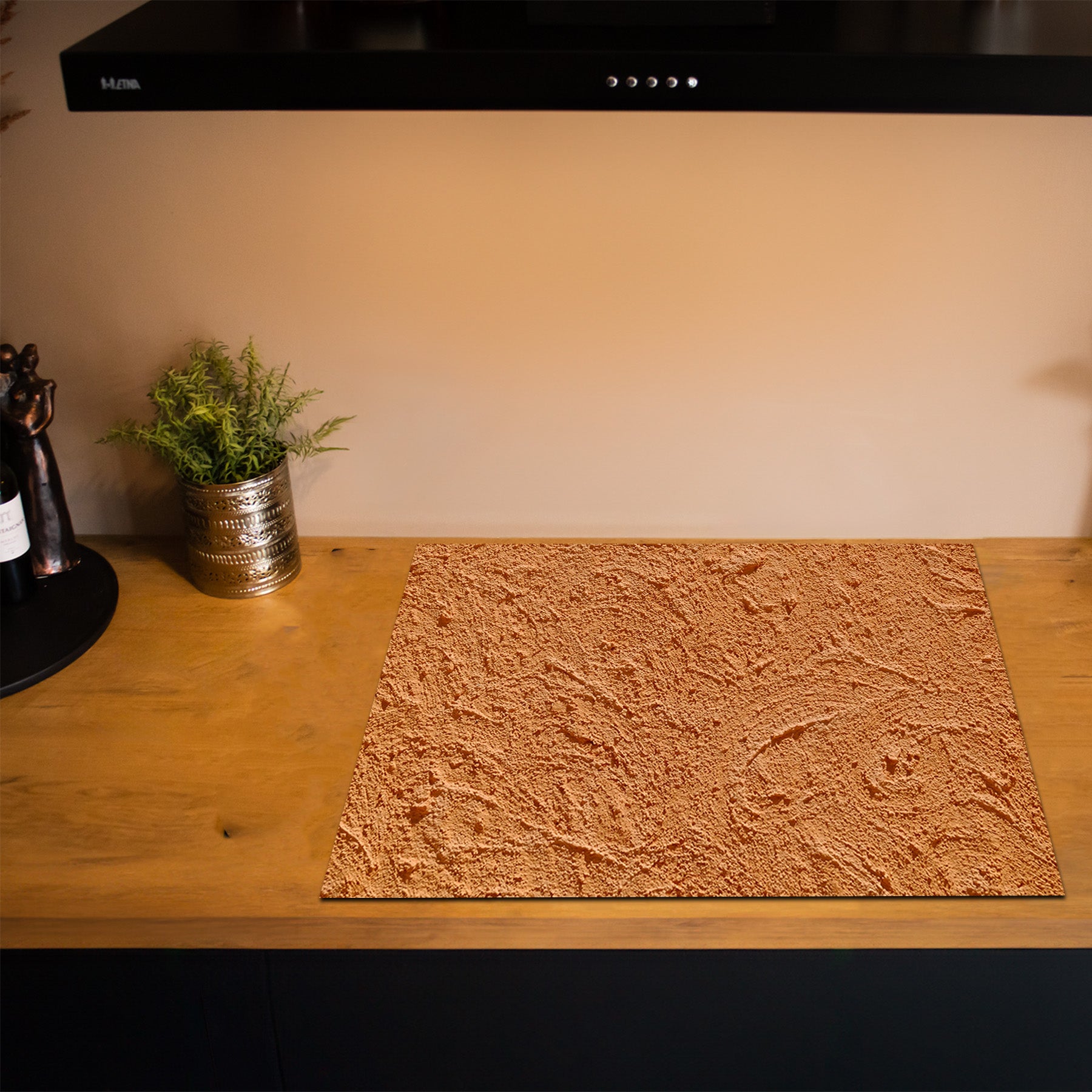 Protection induction - Abstrait - Motifs nervurés - Noir