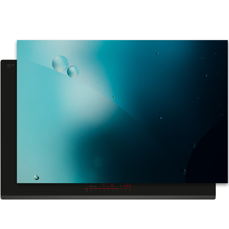 Inductiebeschermer - Smoked Glass - Aqua Druppel