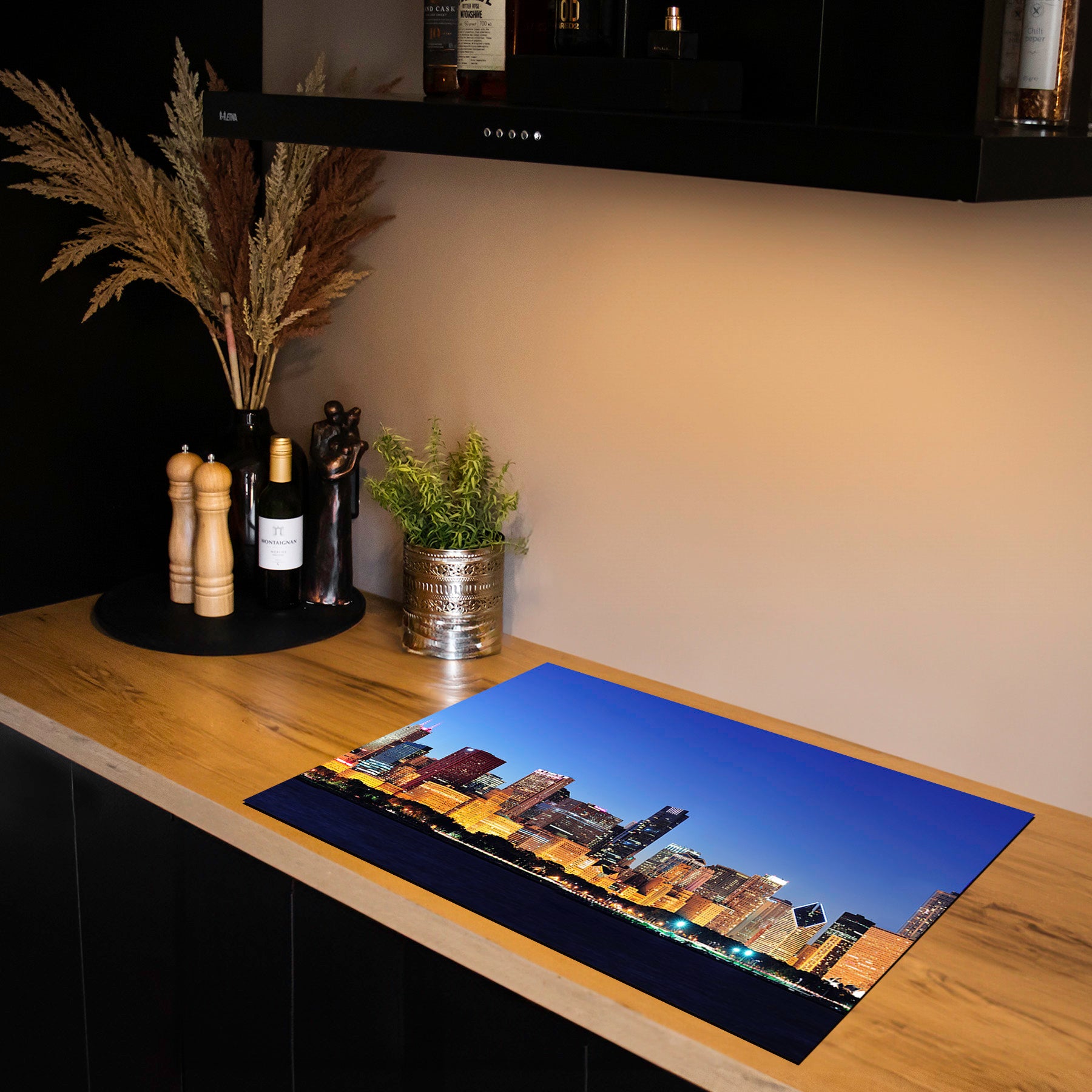 Inductiebeschermer - Skyline - Chicago-Nacht