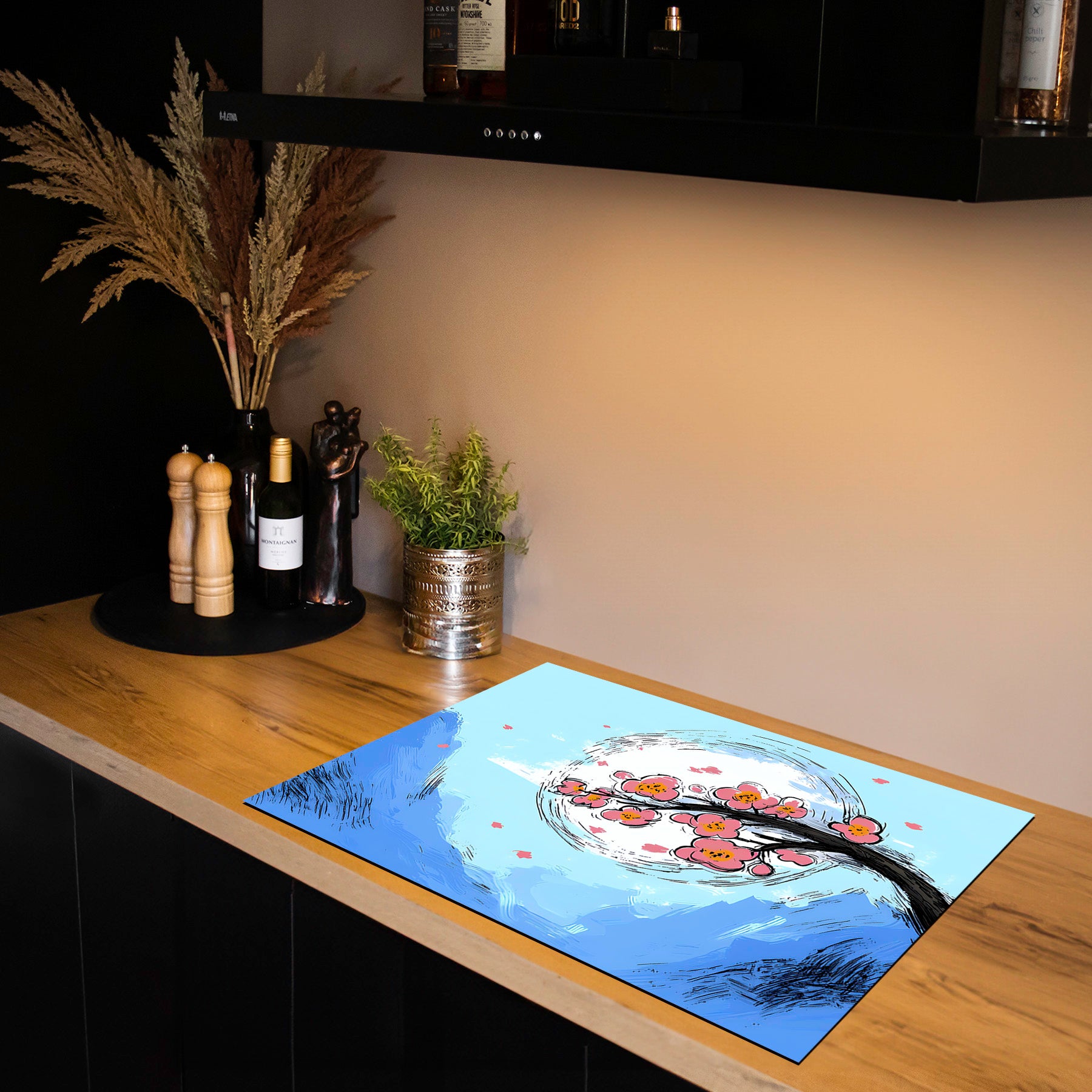 Inductiebeschermer - Japandi - Blossom Breeze