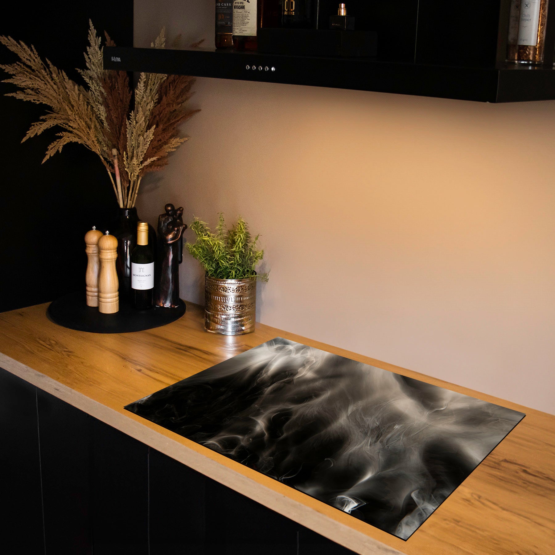 Inductiebeschermer - Smoked Glass - Rookbeige