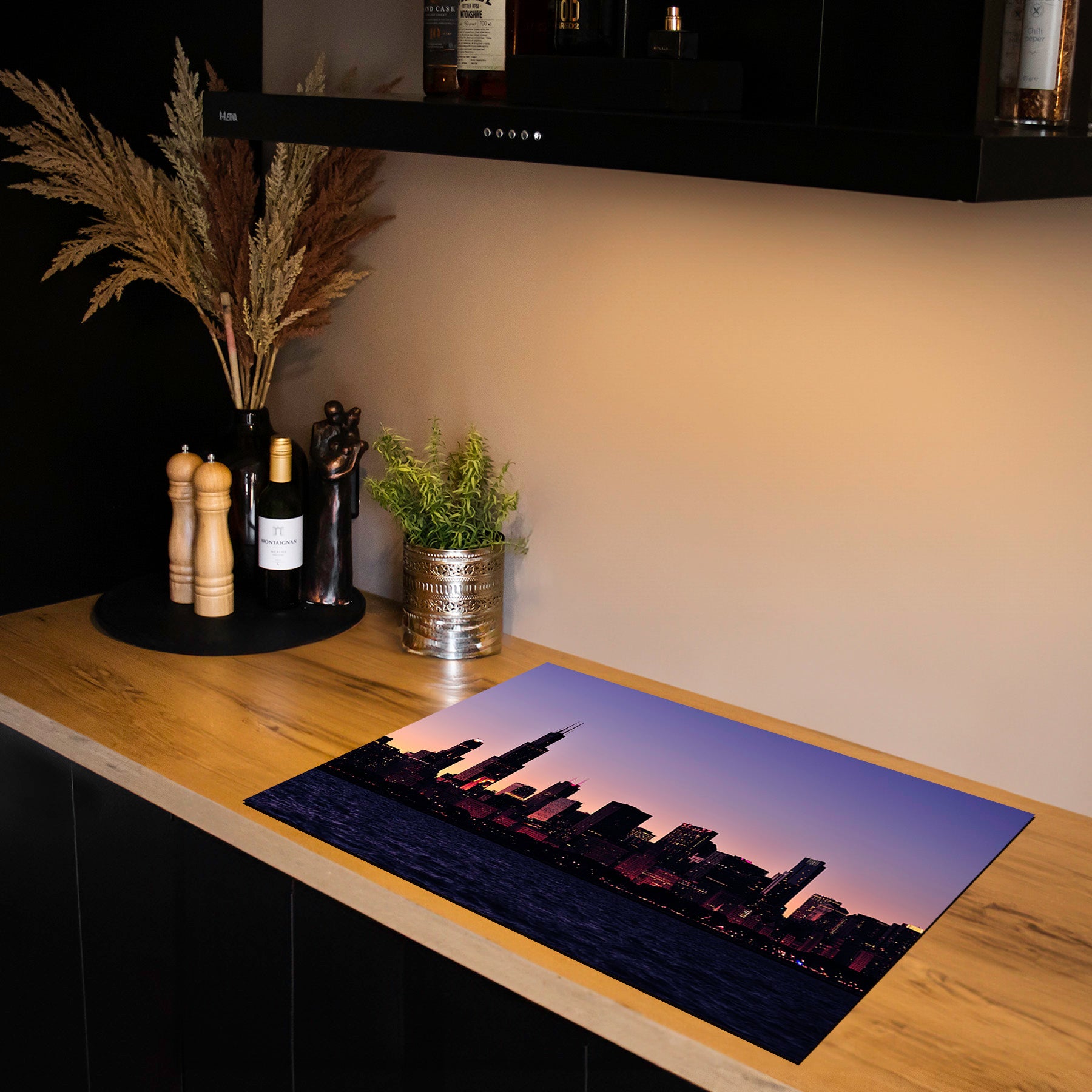 Inductiebeschermer - Skyline - Chicago-Silhouette