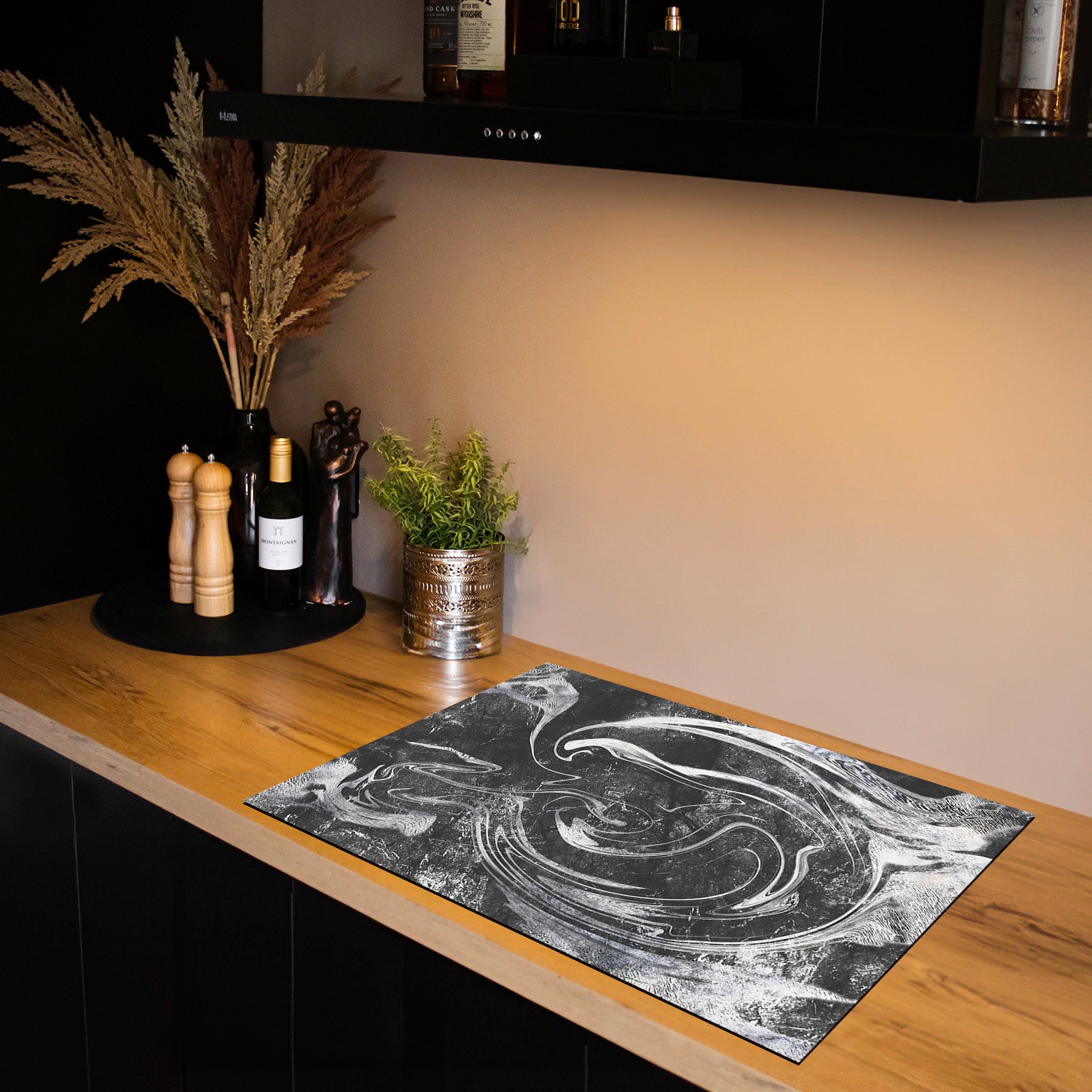 Inductiebeschermer - Vintage - Marble Noir