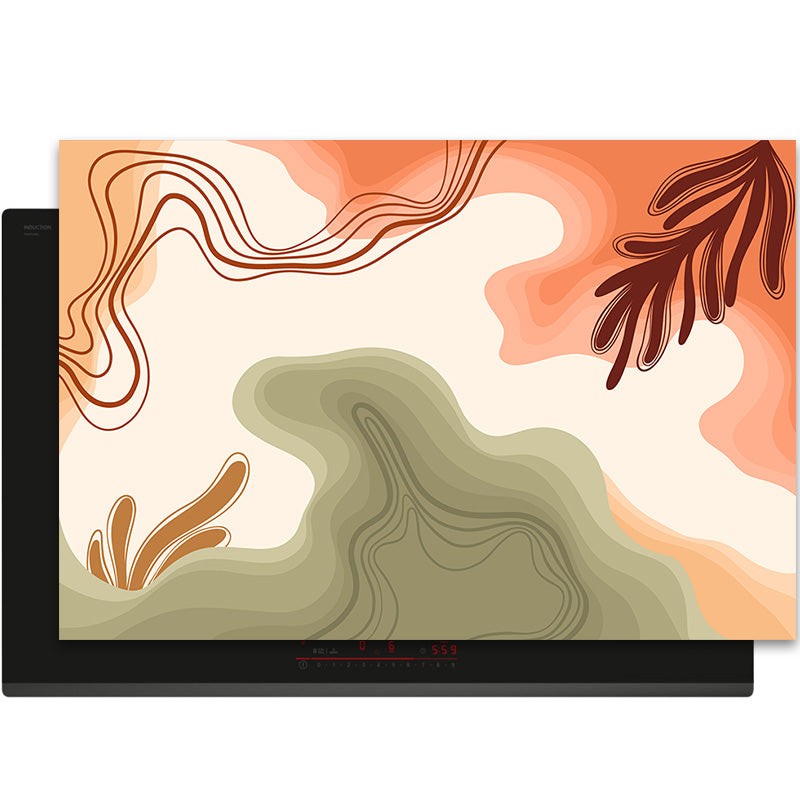 Protection induction - Abstrait - Motifs nervurés - Noir