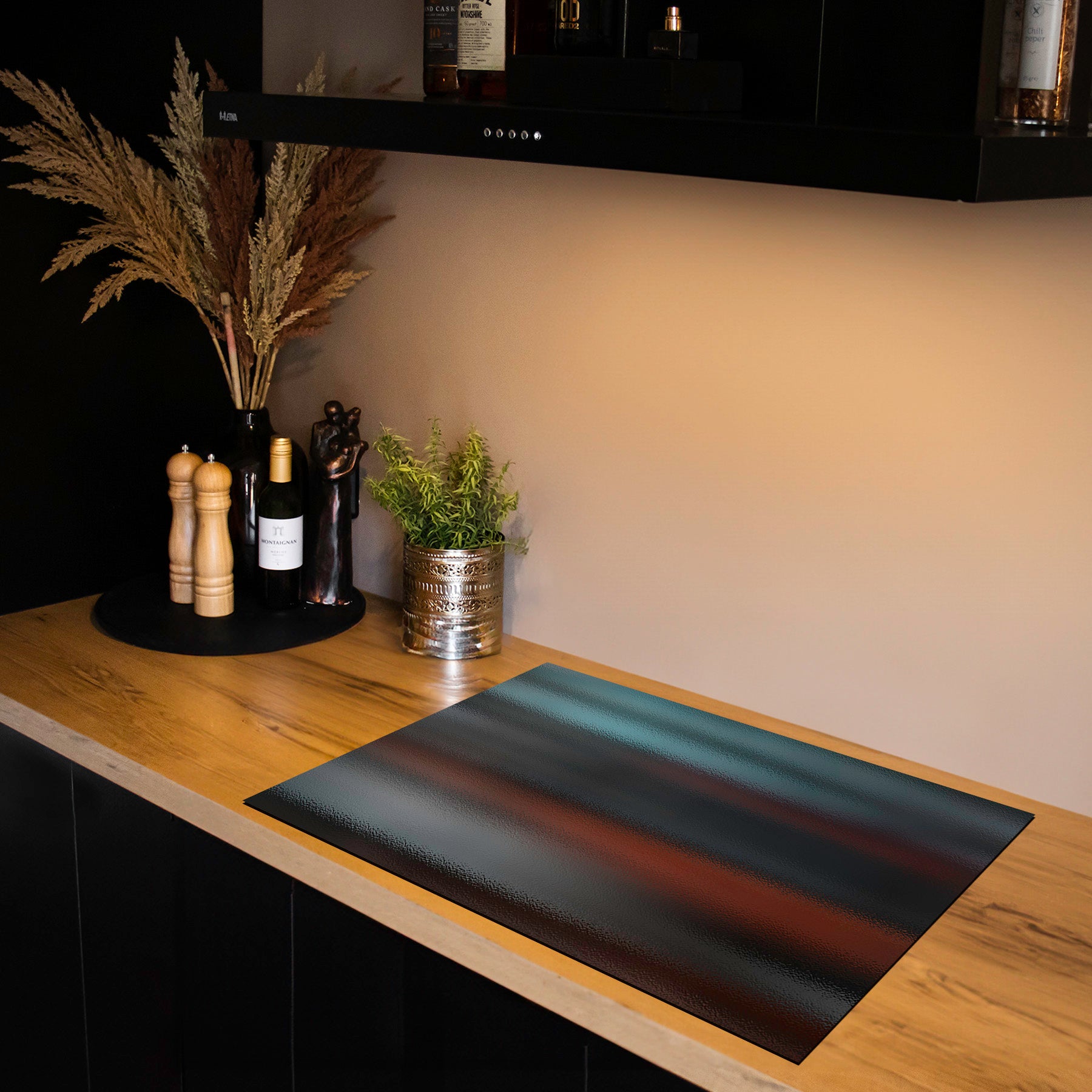 Inductiebeschermer - Smoked Glass - Nachtstreep