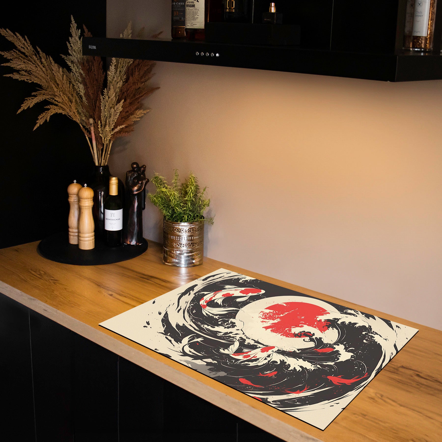 Herdabdeckplatte - Japandi - Koi Flow