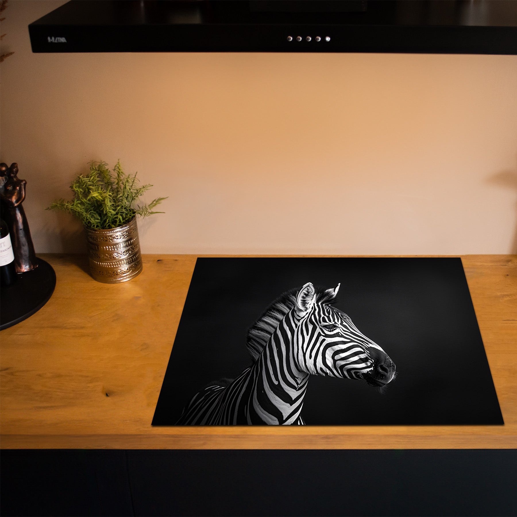 Inductiebeschermer - Dieren Zwart Wit - Zebra