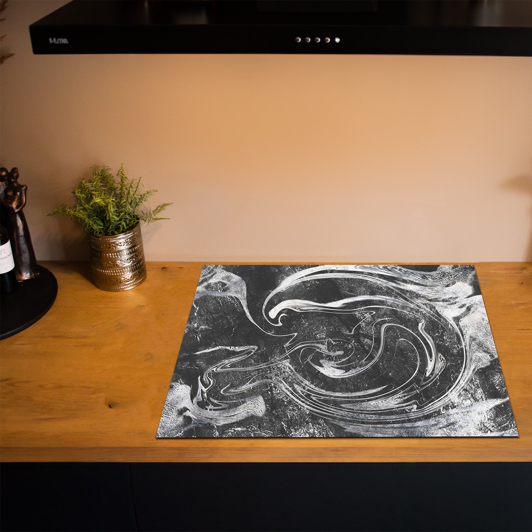 Inductiebeschermer - Vintage - Marble Noir