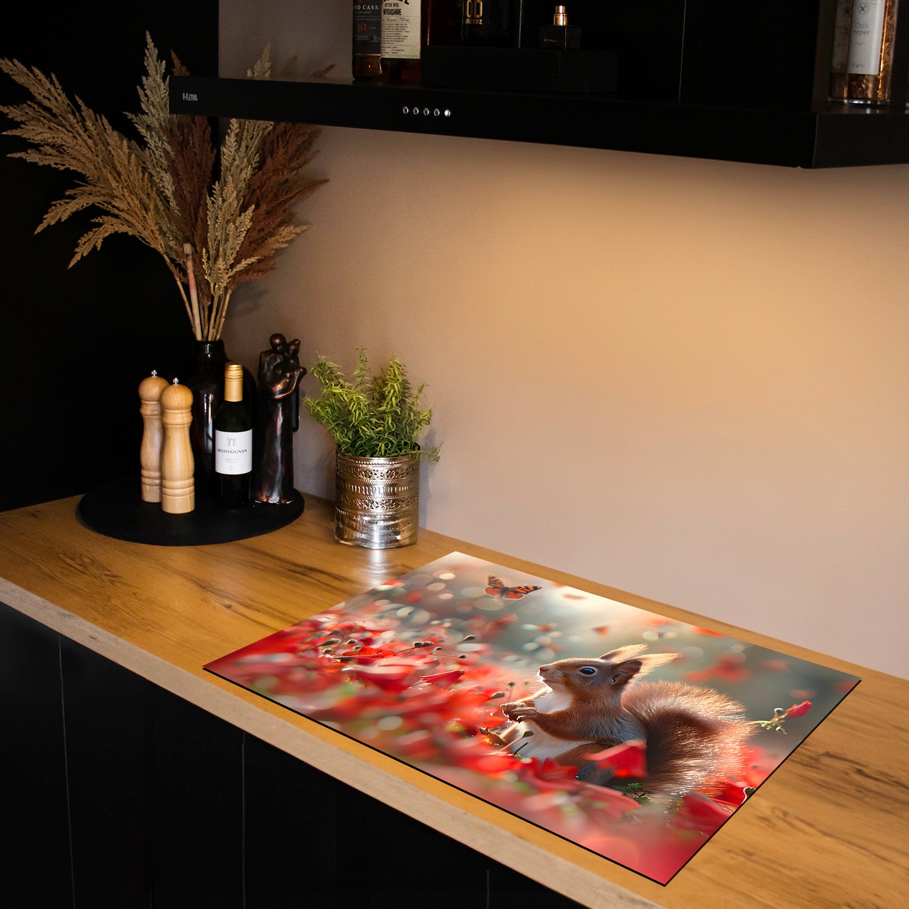 Inductiebeschermer - Herfst - Vlinders & Eekhoorn