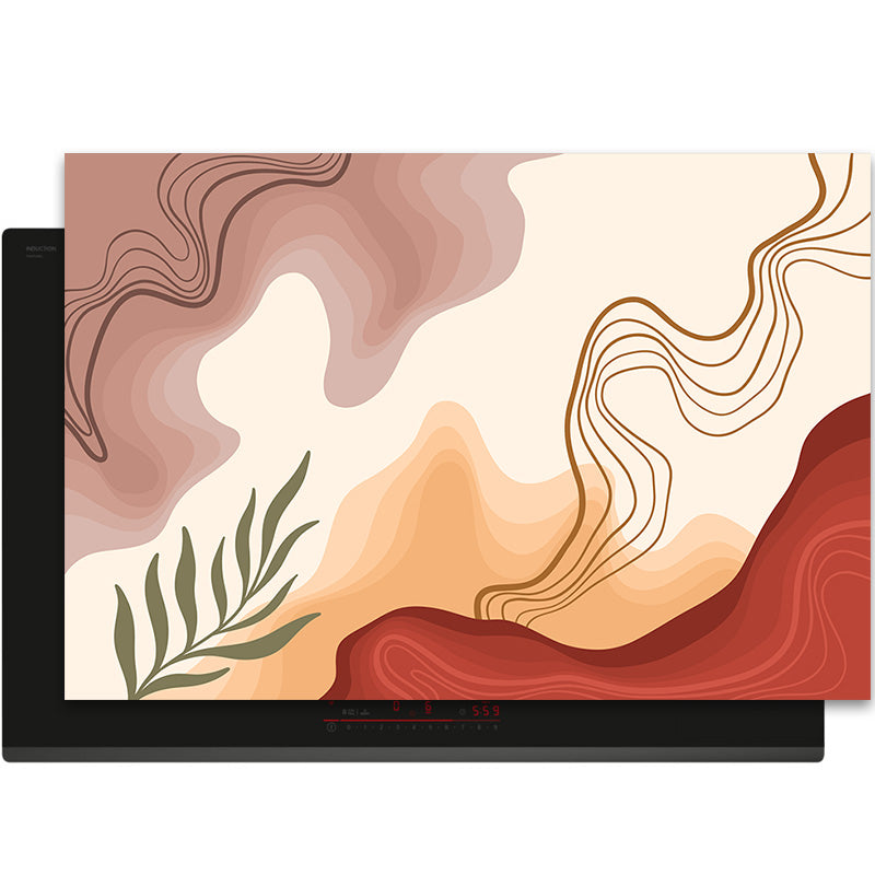 Protection induction - Abstrait - Motifs nervurés - Noir