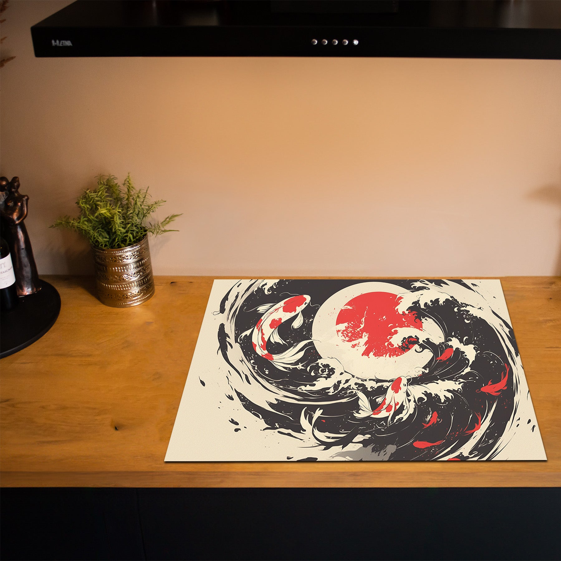 Herdabdeckplatte - Japandi - Koi Flow