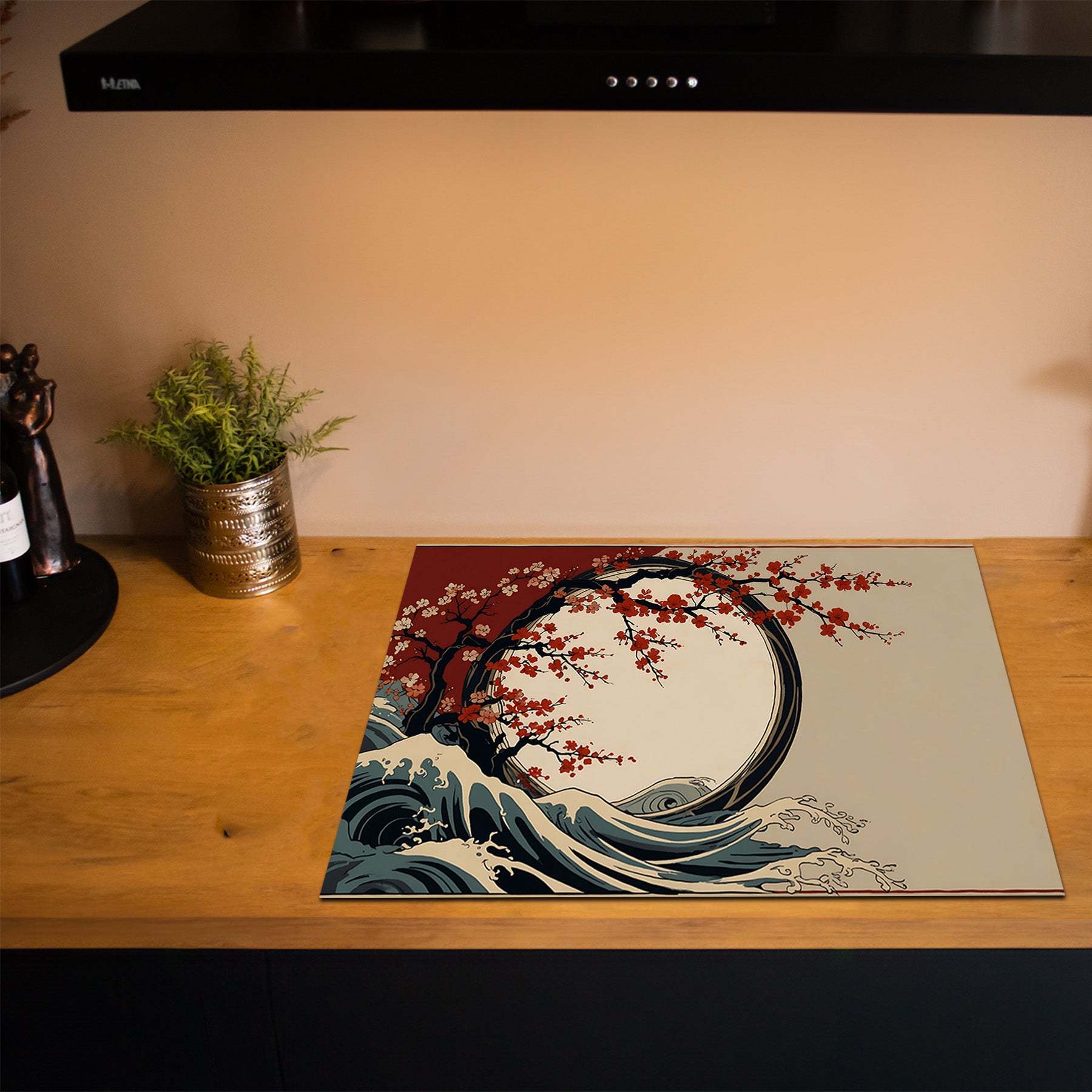 Inductiebeschermer - Japandi - Waves of Sakura