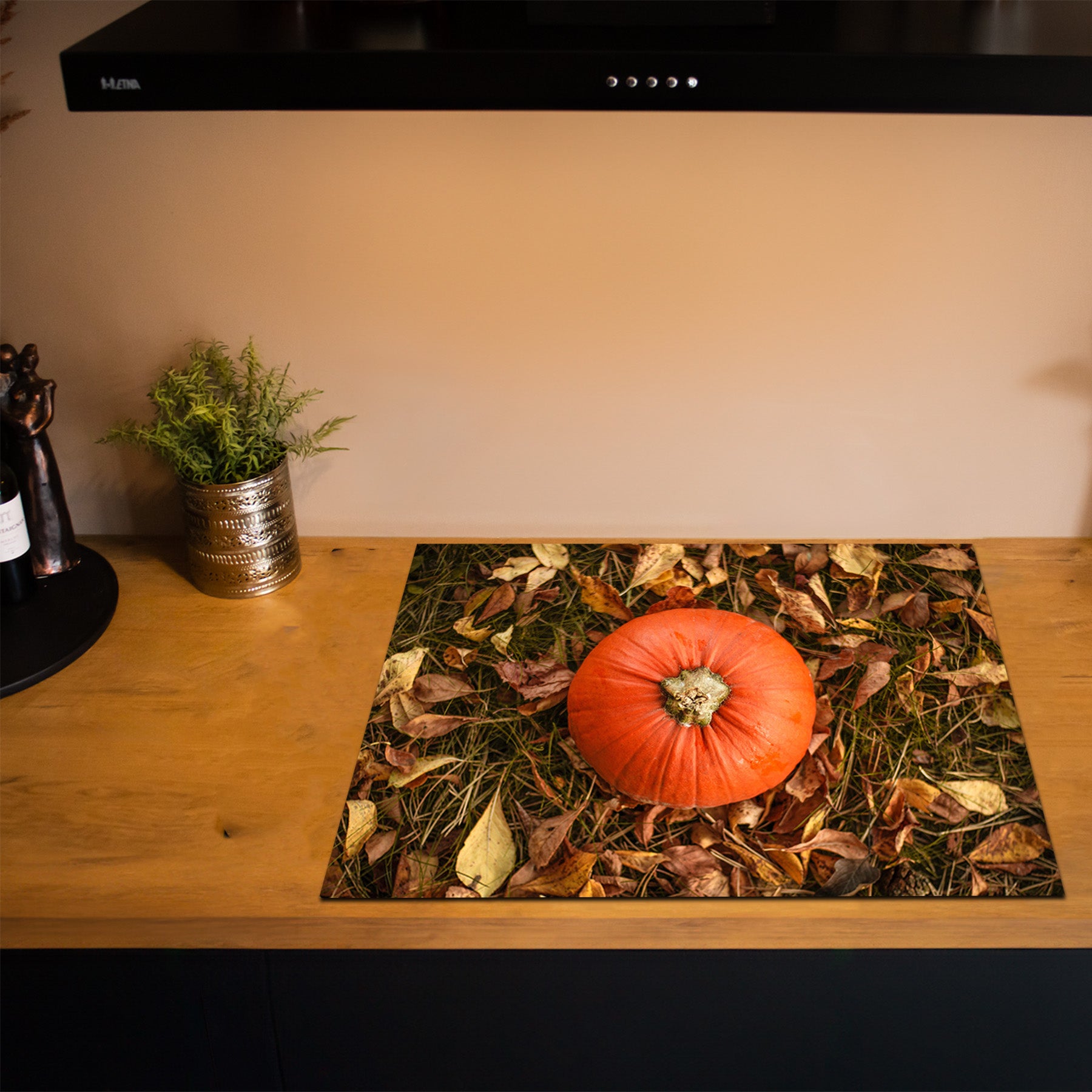 Herdabdeckplatte - Herbst - Orange Sonne