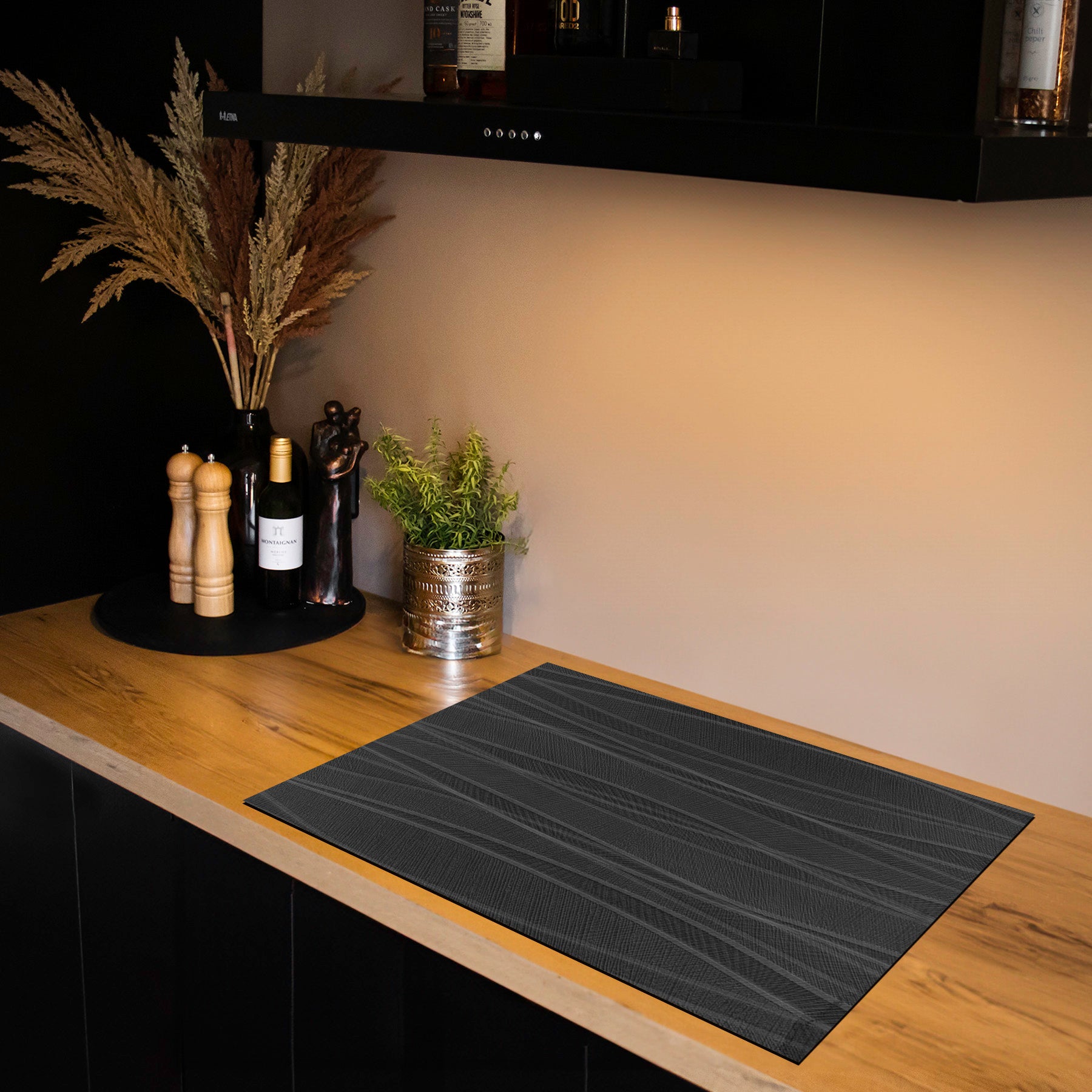 Inductiebeschermer - Minimal Texture - Grafiet Weving