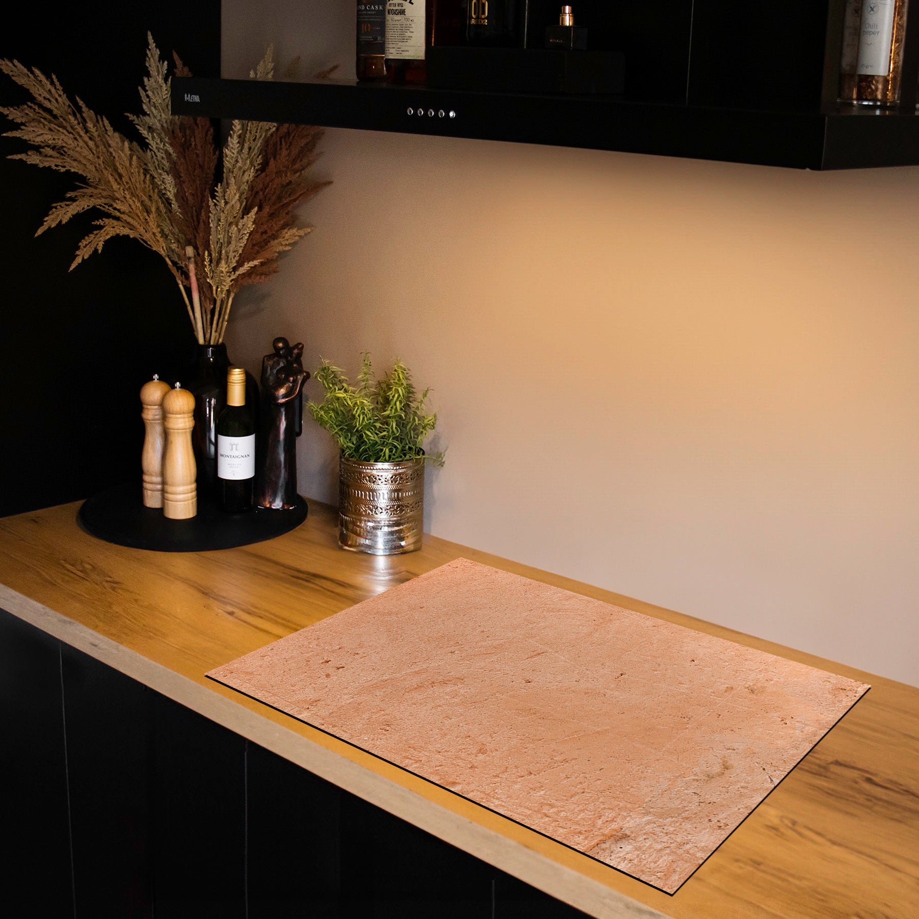 Protection induction - Abstrait - Motifs nervurés - Noir