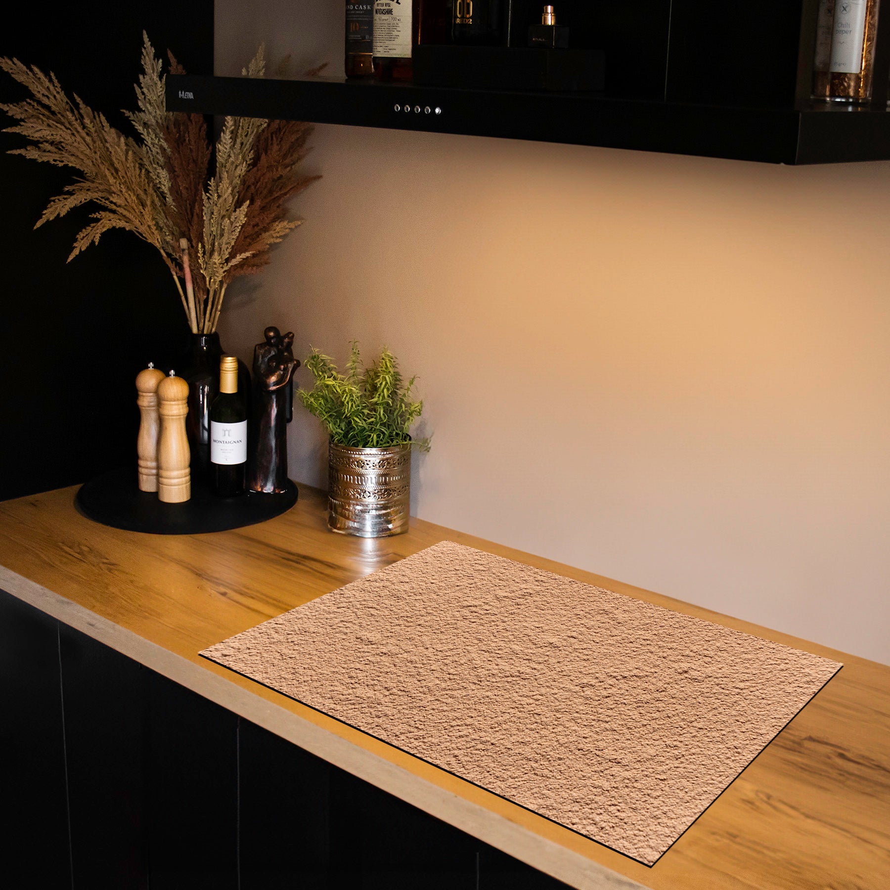 Protection induction - Abstrait - Motifs nervurés - Noir