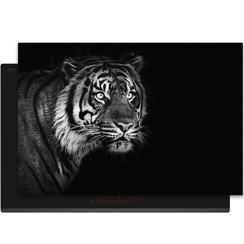 Inductiebeschermer - Dieren Zwart Wit - Tijger