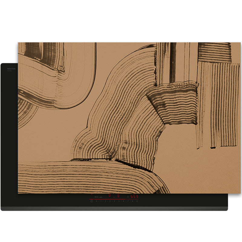 Inductiebeschermer - Vintage - Terracotta Lijnen