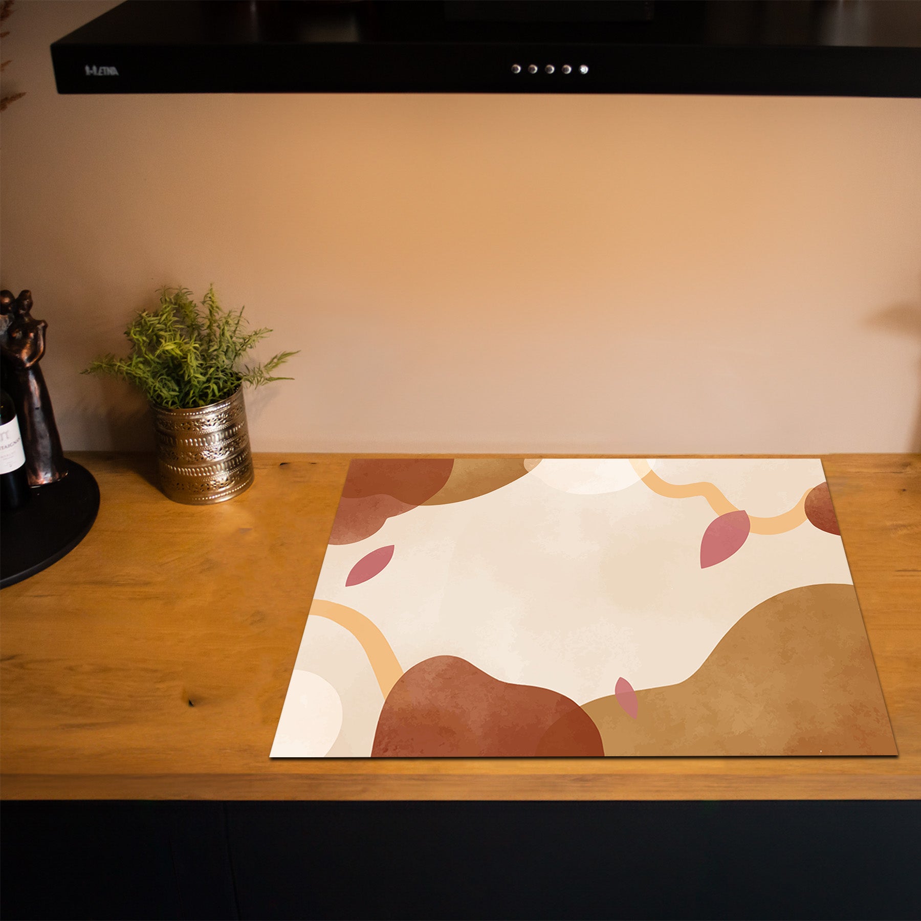 Protection induction - Abstrait - Motifs nervurés - Noir