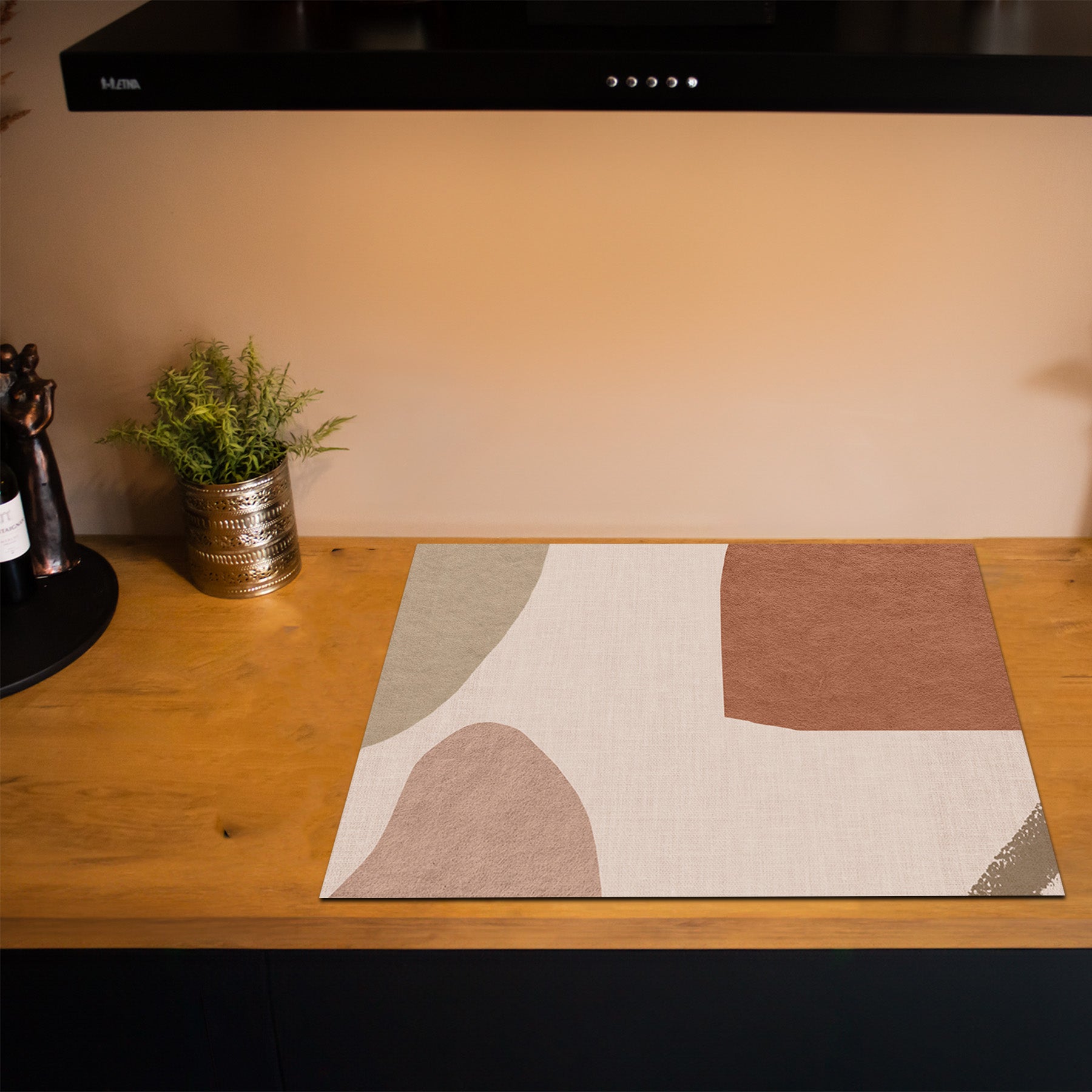 Protection induction - Abstrait - Motifs nervurés - Noir