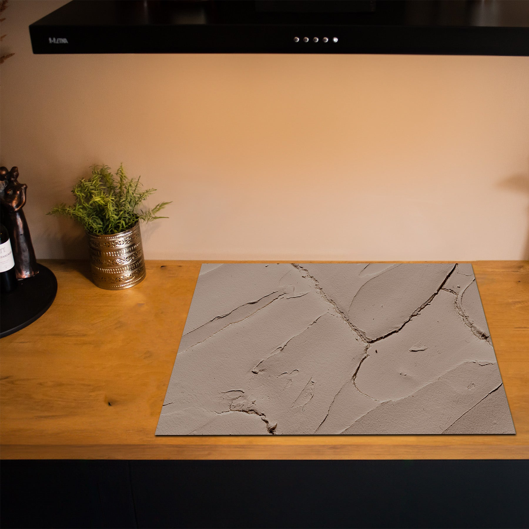 Protection induction - Abstrait - Motifs nervurés - Noir